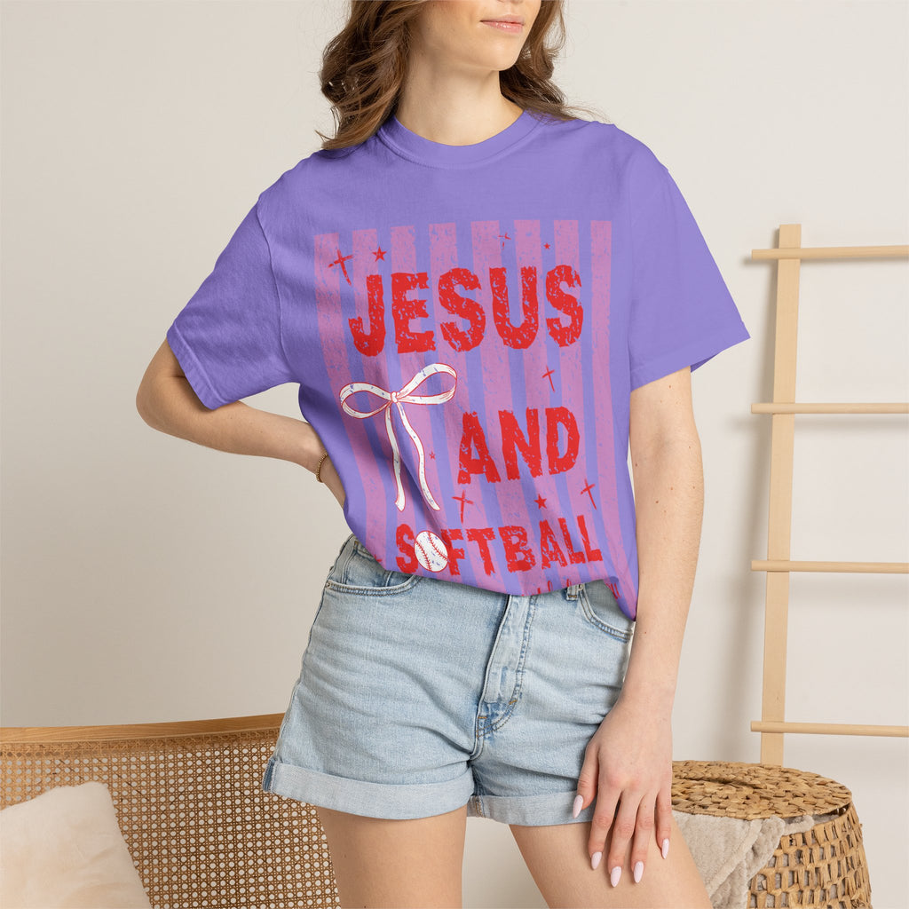 Jesus and Softball Graphic T-shirt