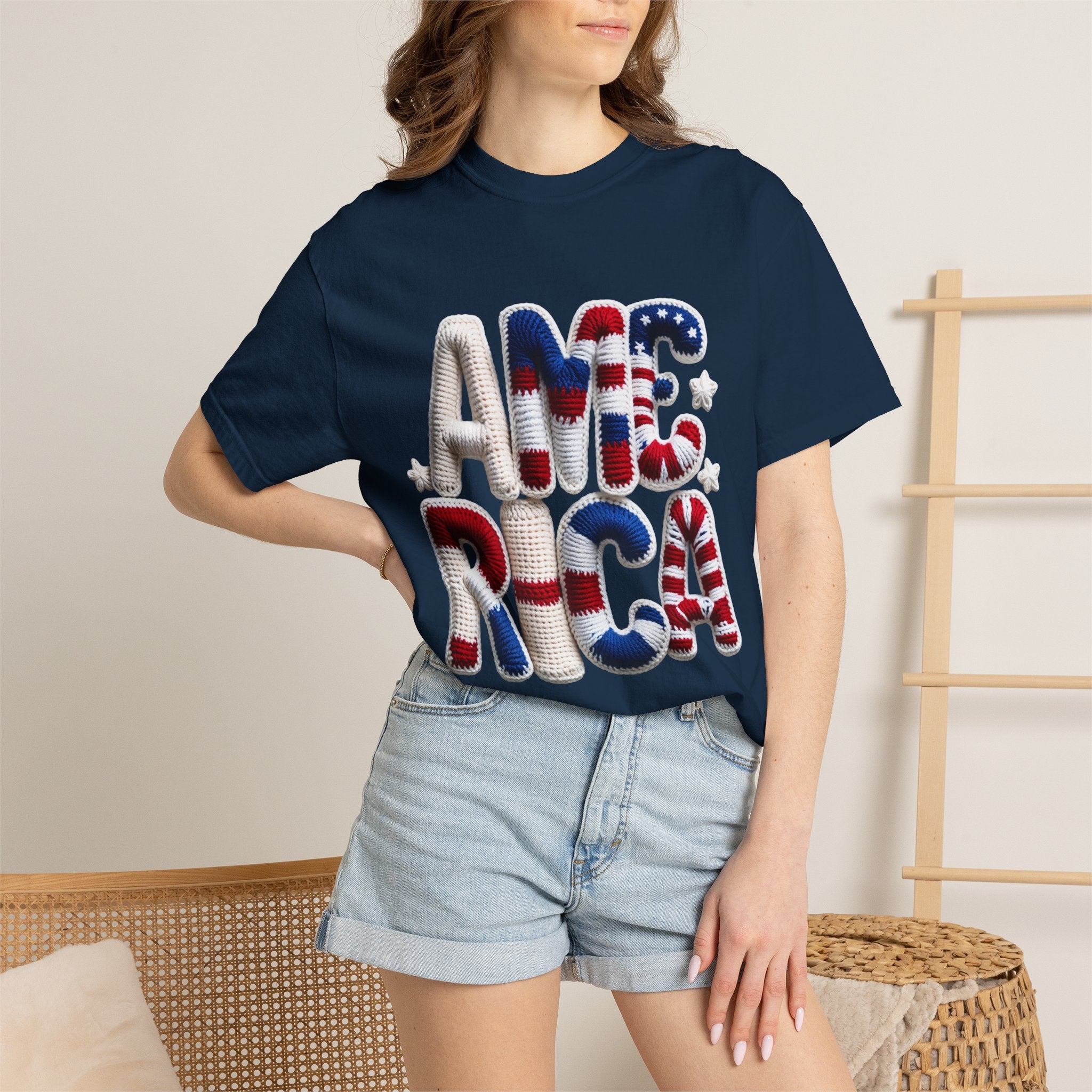 America Puffy Flag Graphic T-Shirt