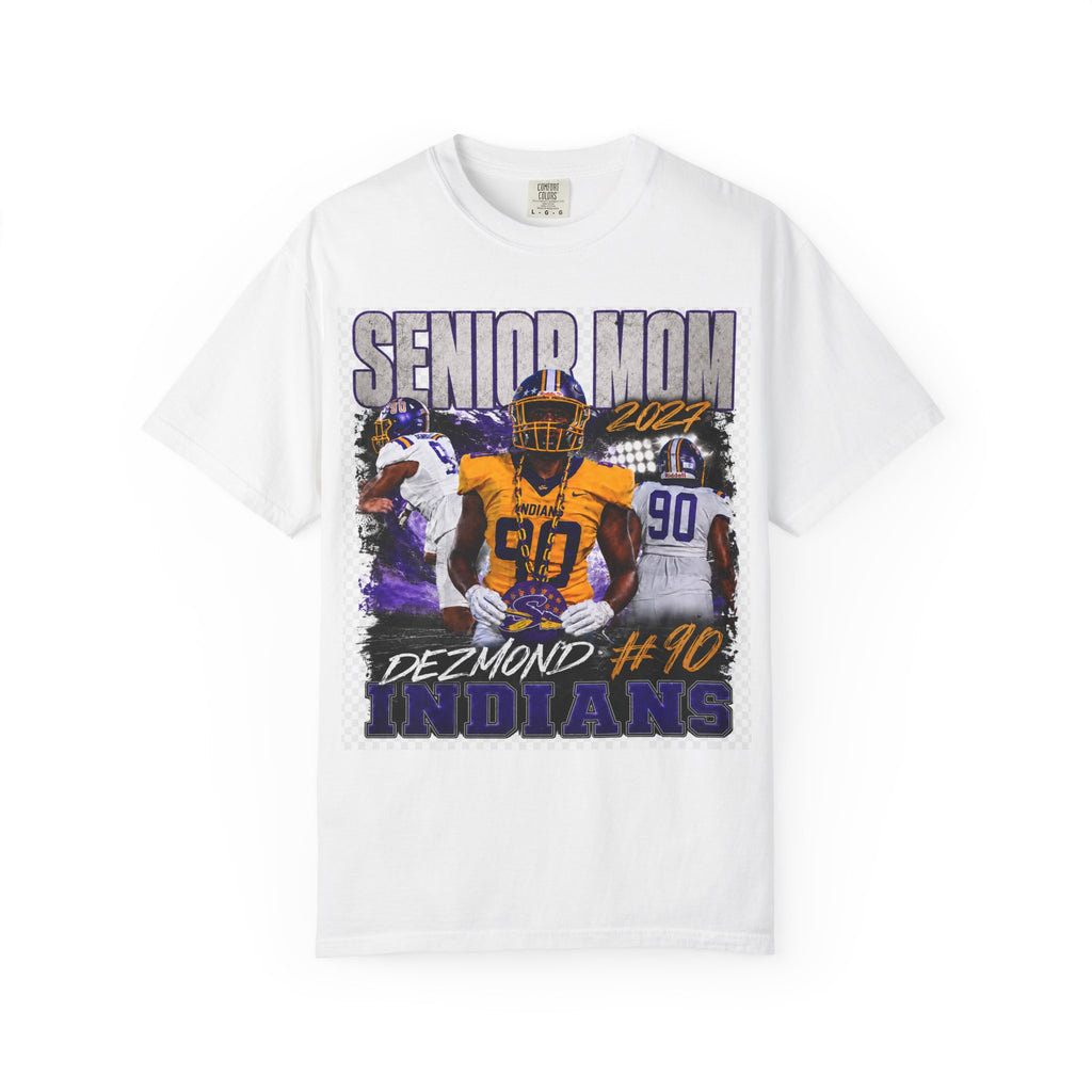 Senior Mom Football T‑Shirt — "Dezmond #90" Indians Senior
