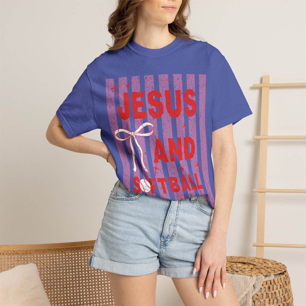 Jesus and Softball Graphic T-shirt