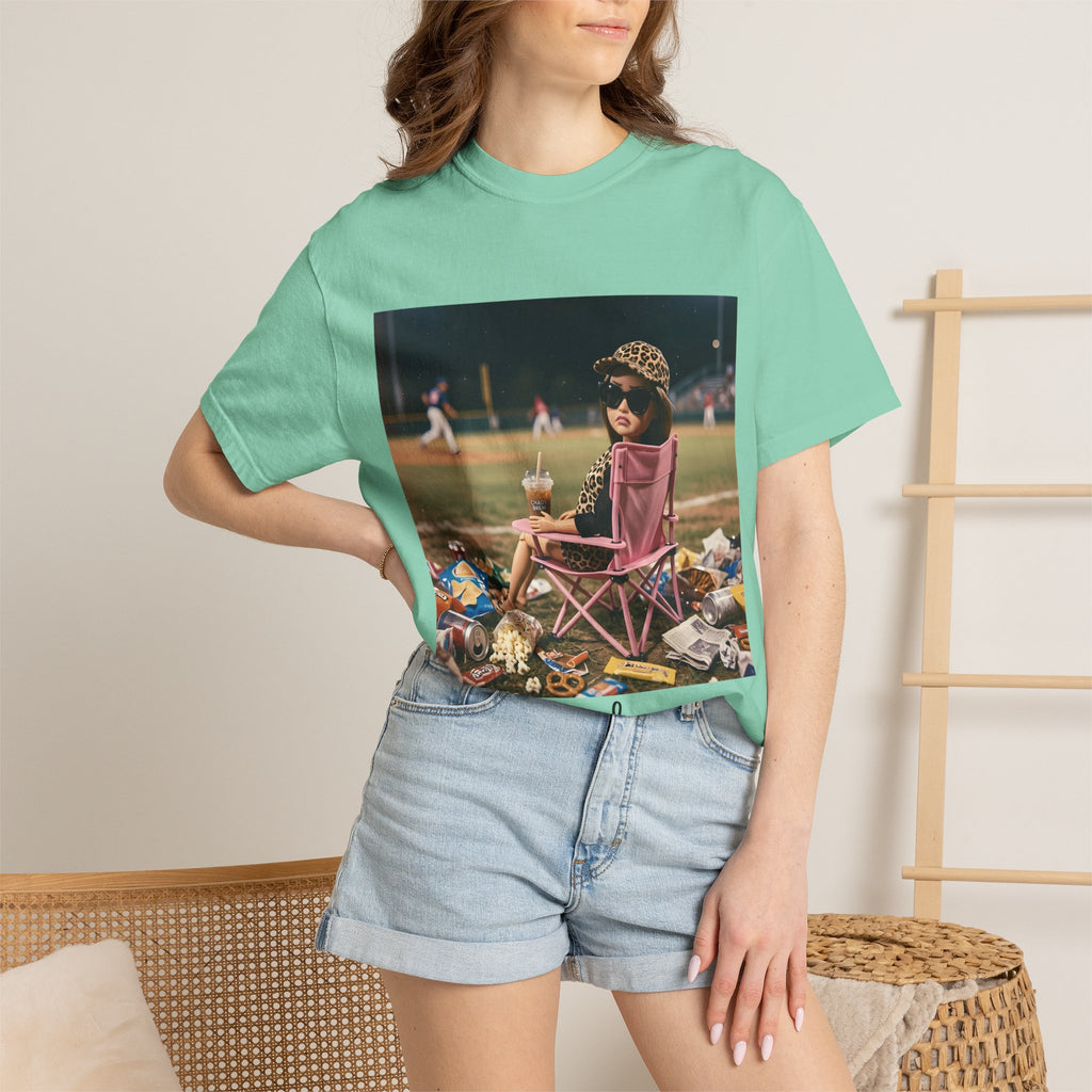 I Live Here Now at Baseball Field Graphic T-shirt