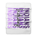 Sherpa Fleece Blanket — Purple "Indians" Team Script Cozy Throw