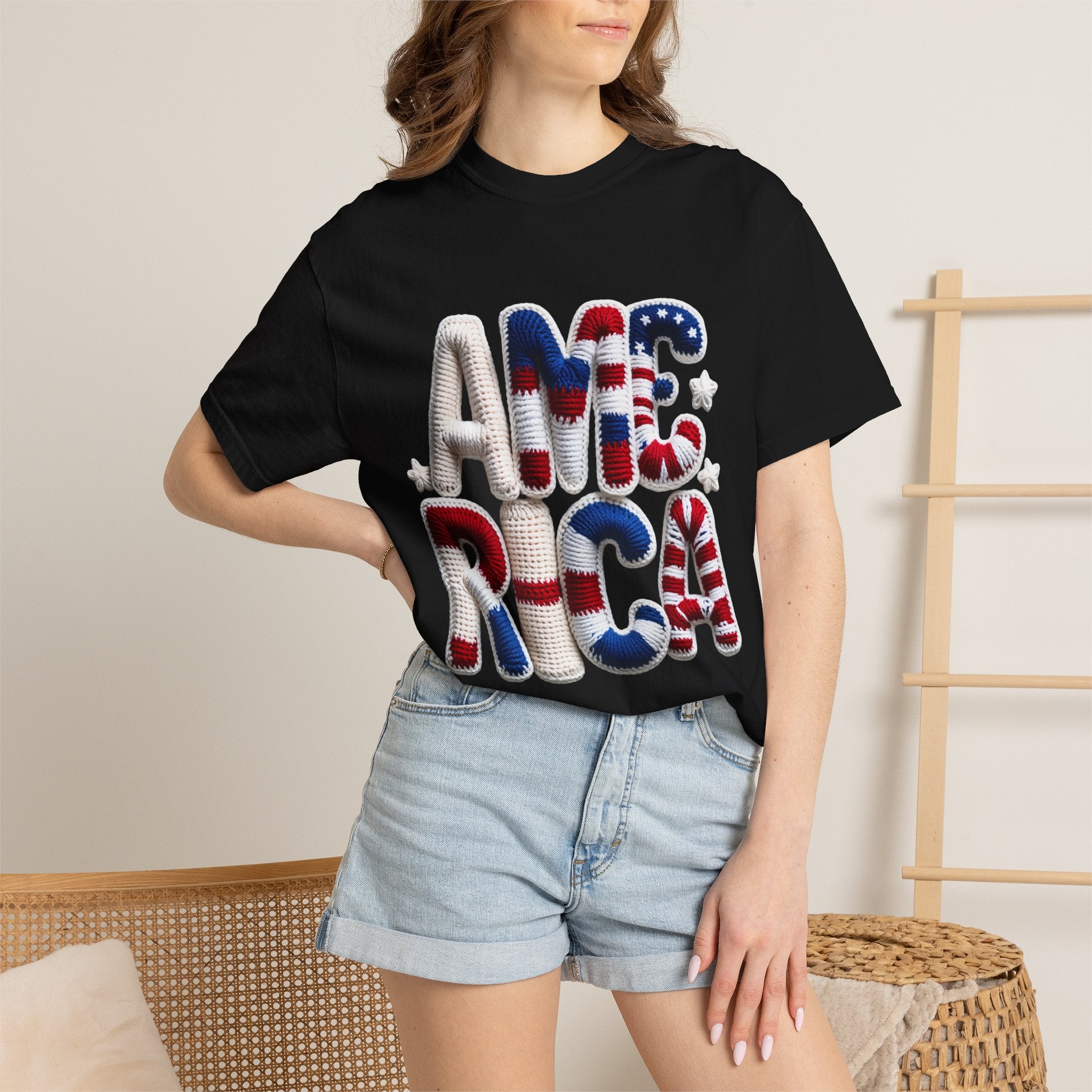 America Puffy Flag Graphic T-Shirt