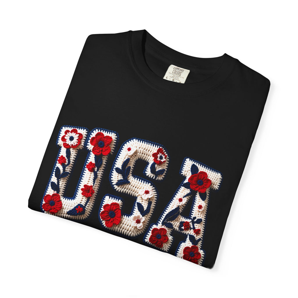 USA Floral Graphic T-Shirt