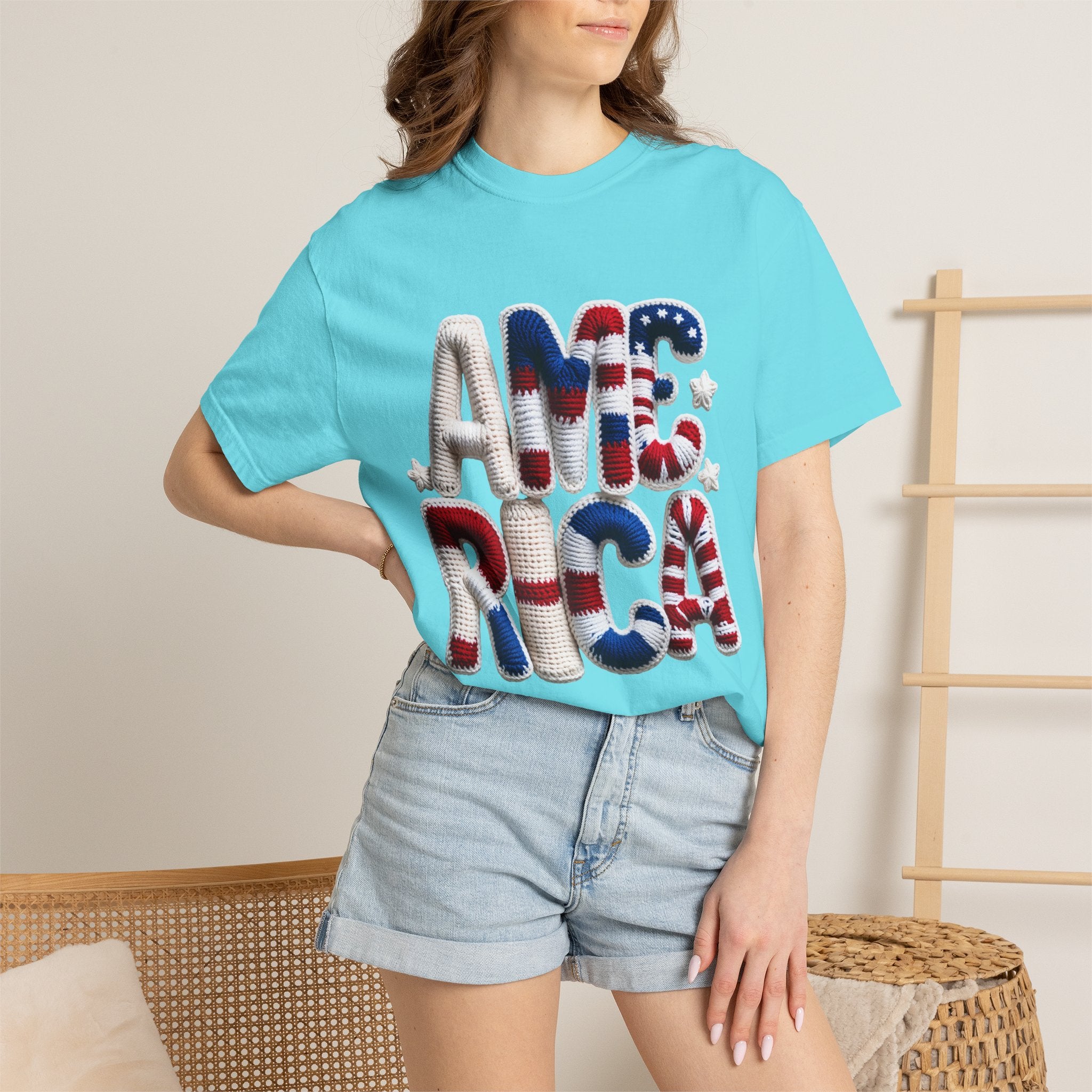 America Puffy Flag Graphic T-Shirt