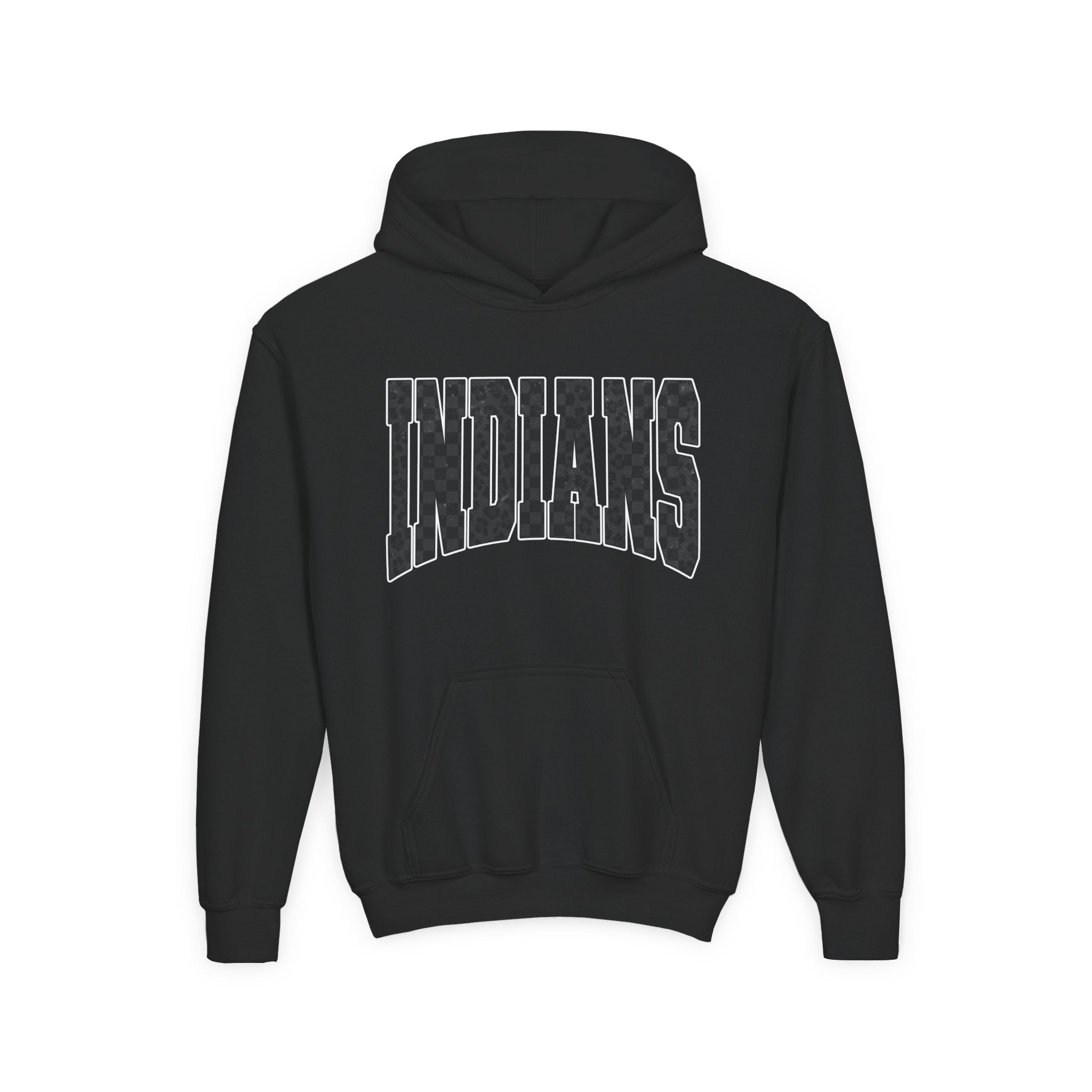 Youth Hoodie - 'INDIANS' Varsity Style Pullover