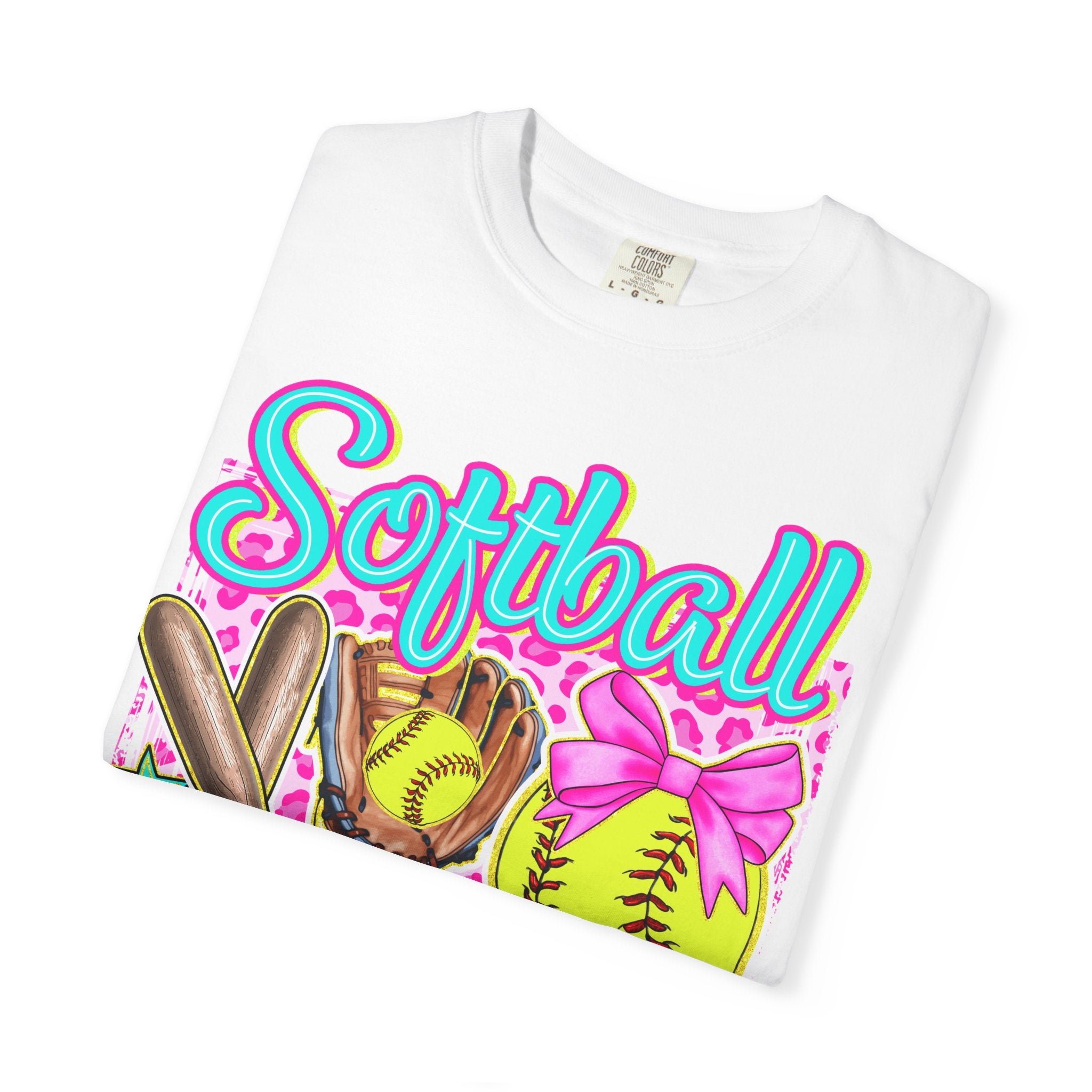 Neon Softball Design Graphic T-Shirt