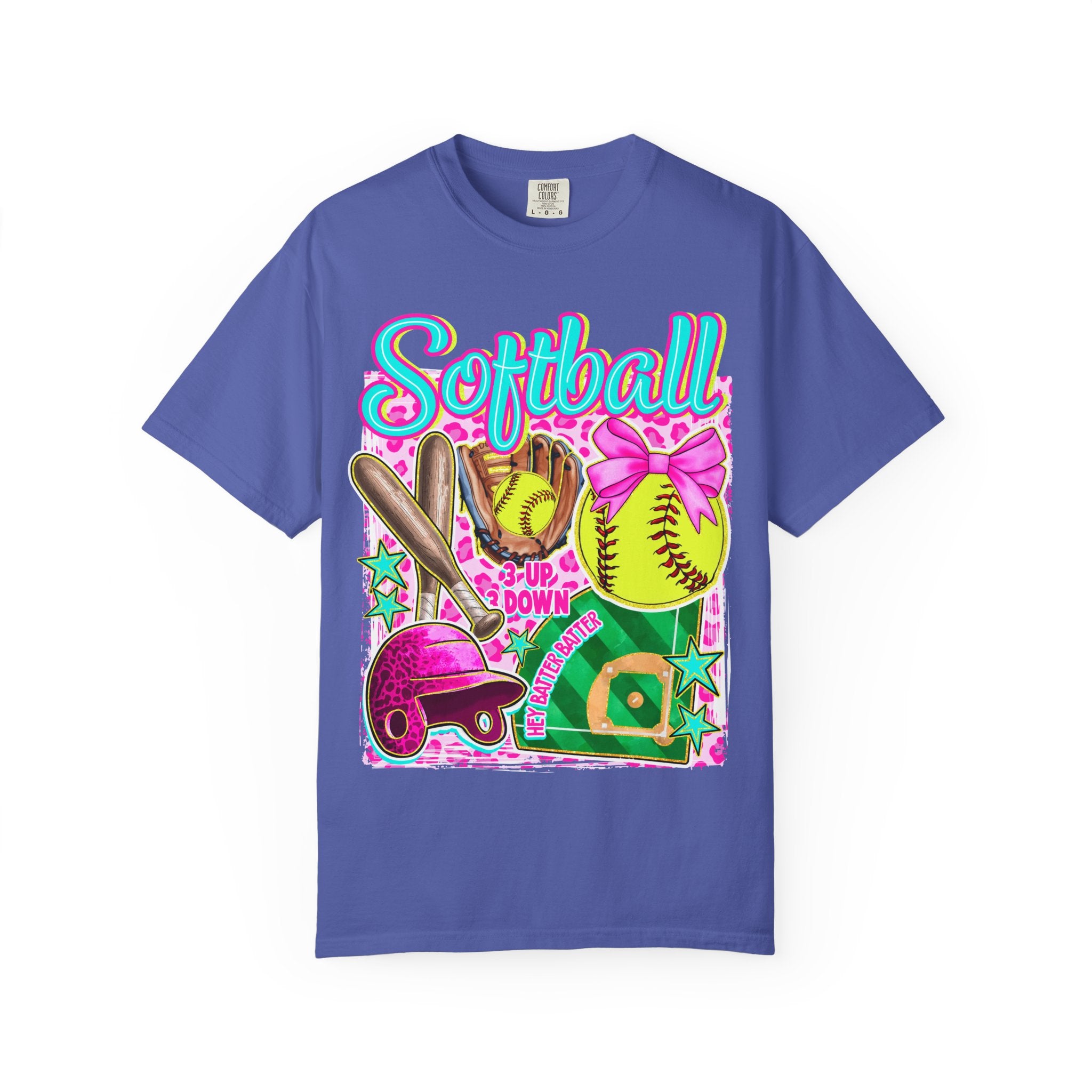 Neon Softball Design Graphic T-Shirt