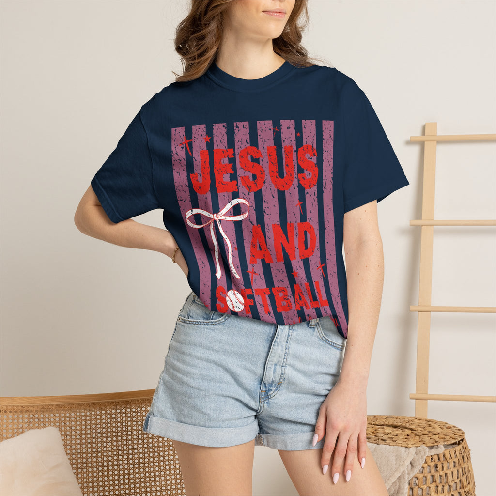Jesus and Softball Graphic T-shirt