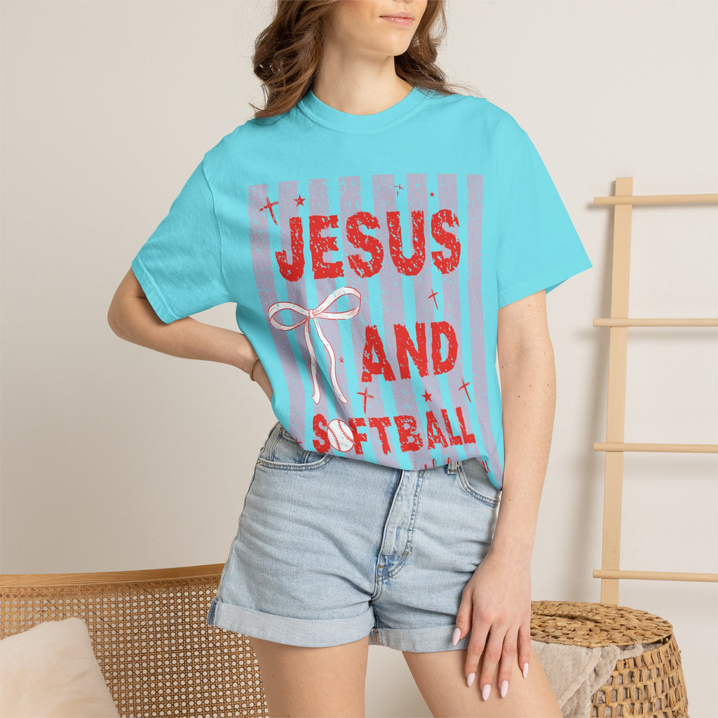 Jesus and Softball Graphic T-shirt