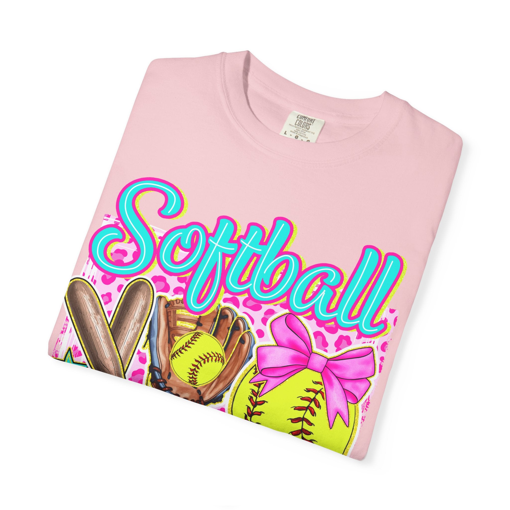 Neon Softball Design Graphic T-Shirt