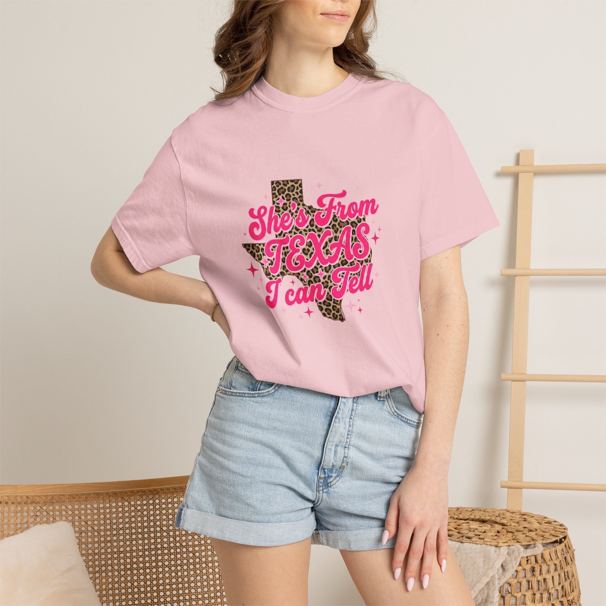 She's From Texas I Can Tell Leopard State Tee