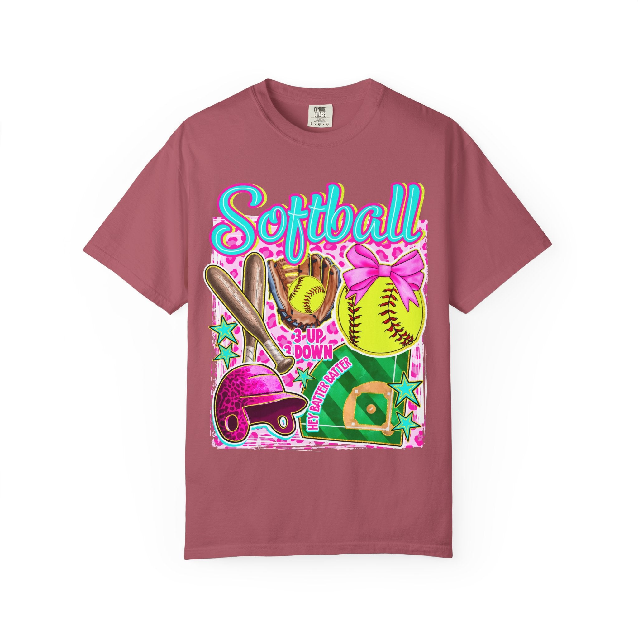 Neon Softball Design Graphic T-Shirt