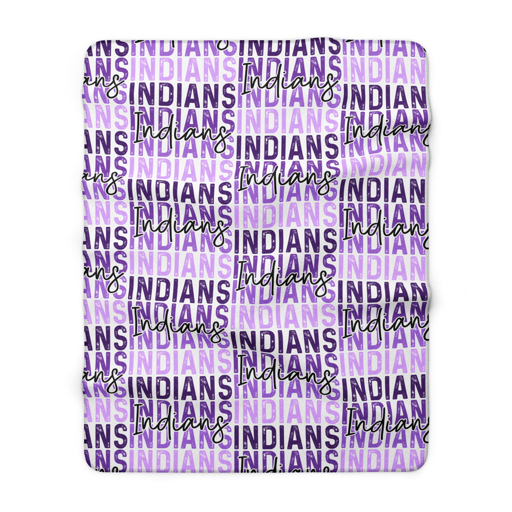 Indians Script Pattern Sherpa Fleece Blanket