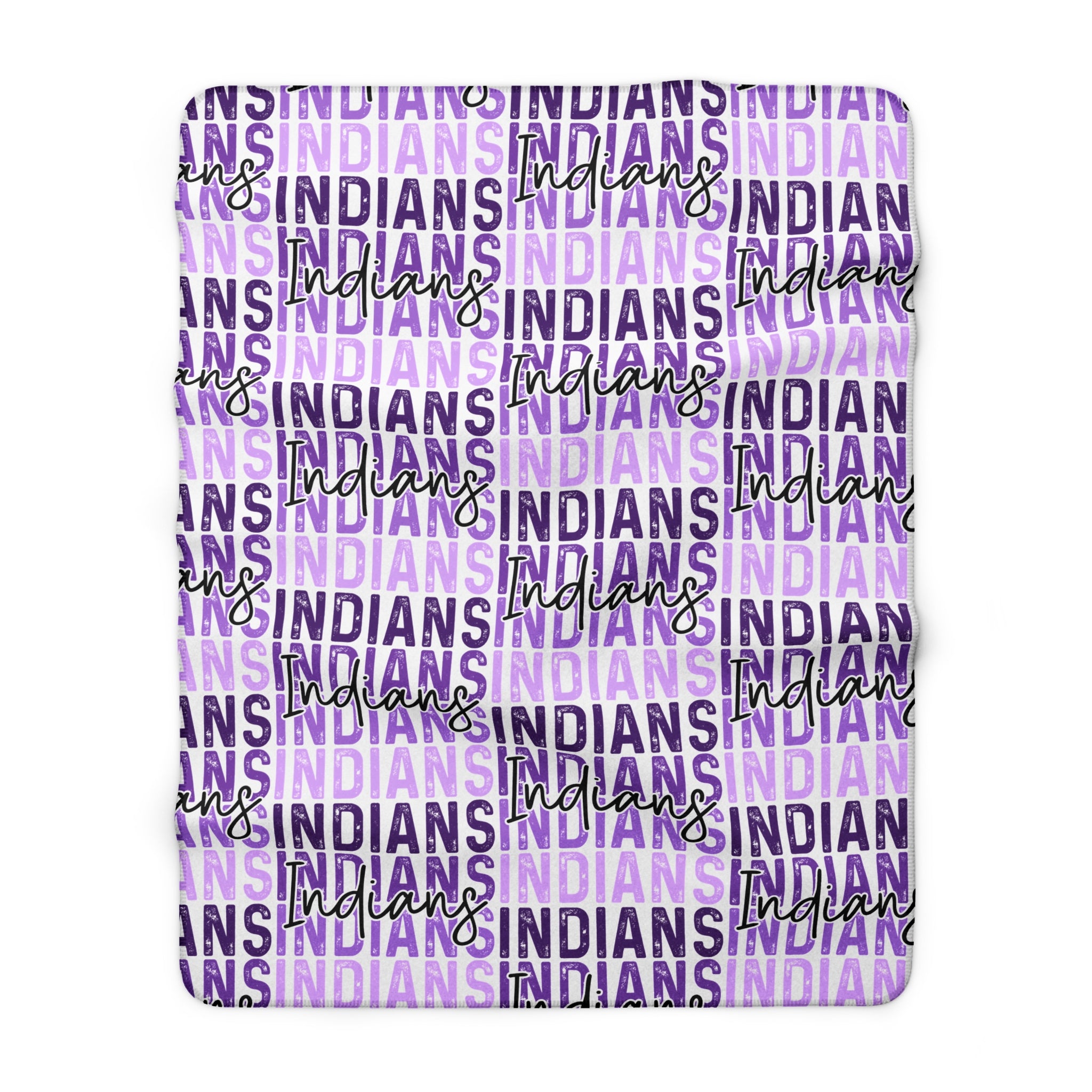 Indians Script Pattern Sherpa Fleece Blanket