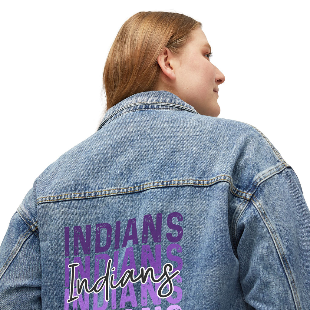 Women's Denim Jacket — 'Indians' Graphic