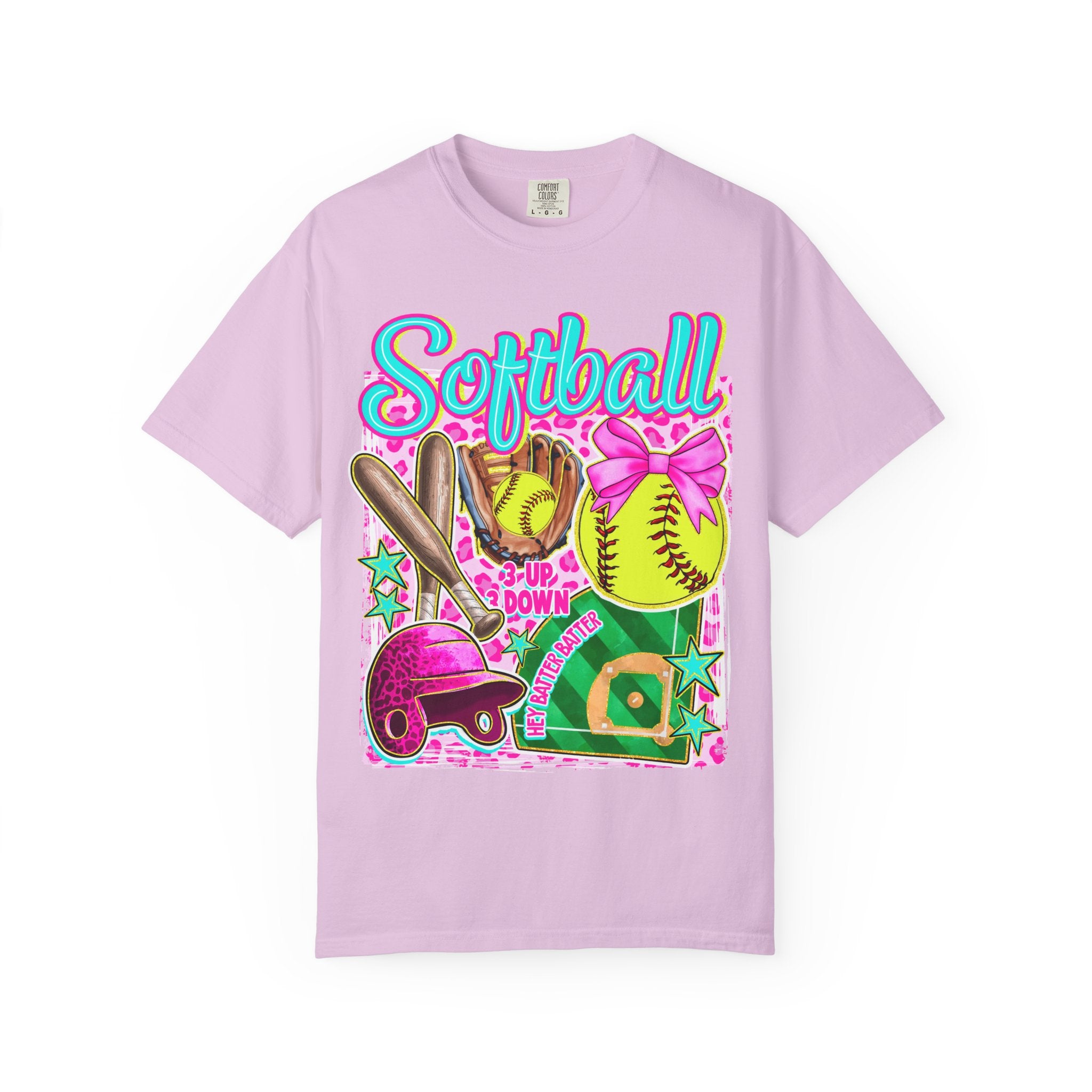 Neon Softball Design Graphic T-Shirt