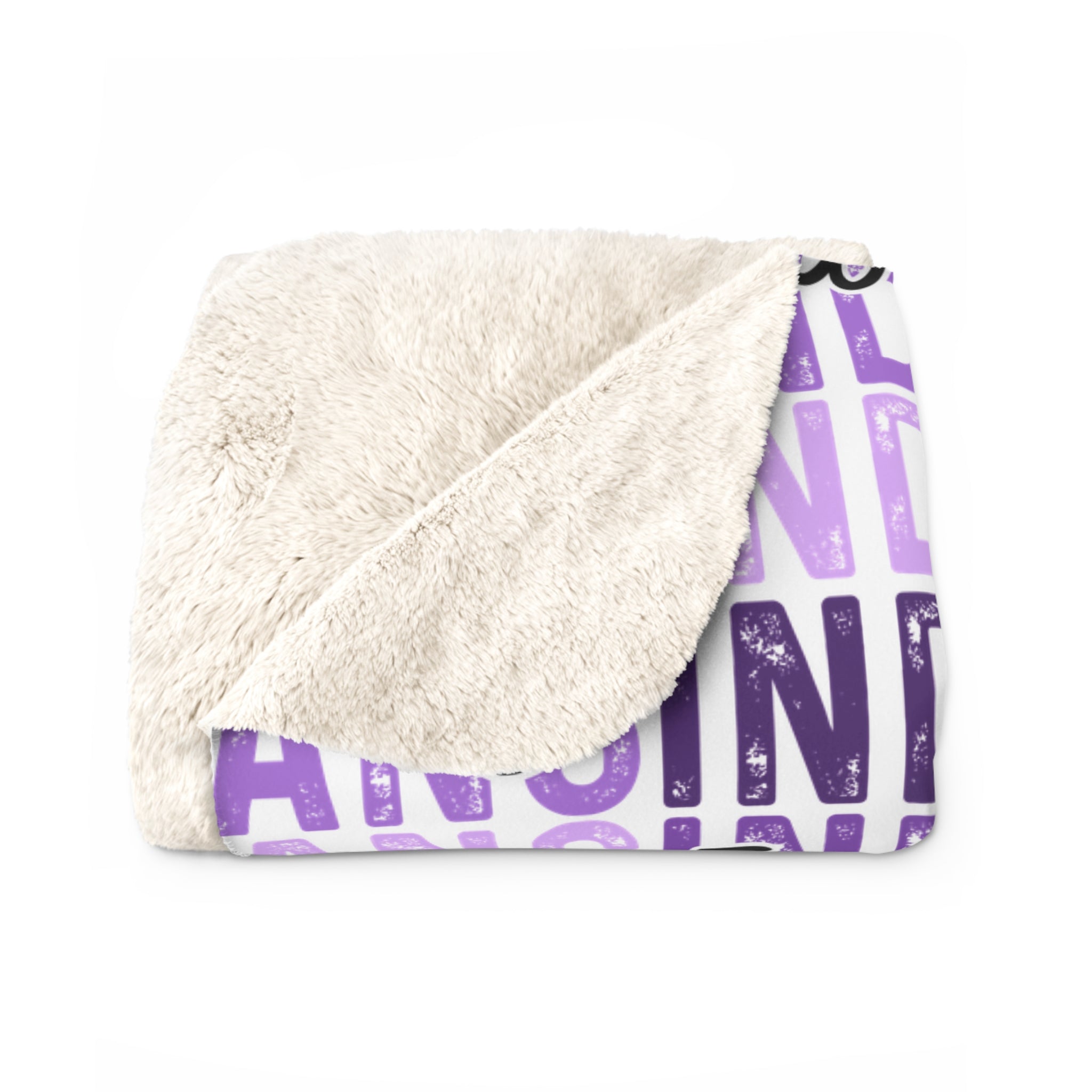 Indians Script Pattern Sherpa Fleece Blanket