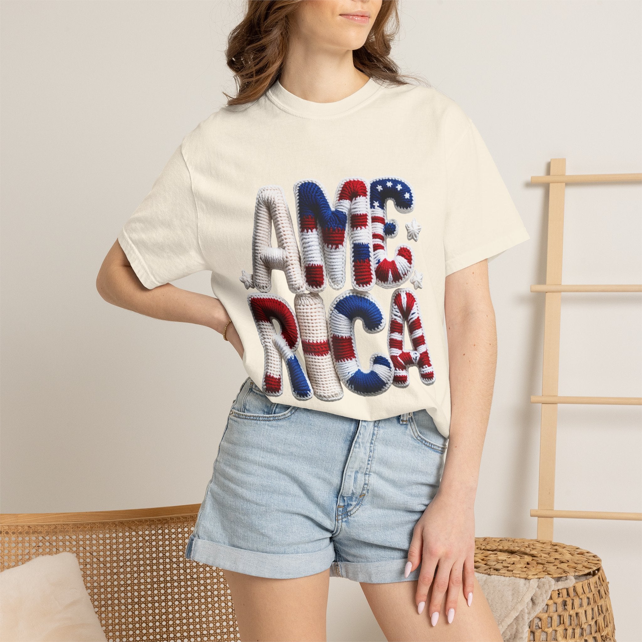 America Puffy Flag Graphic T-Shirt