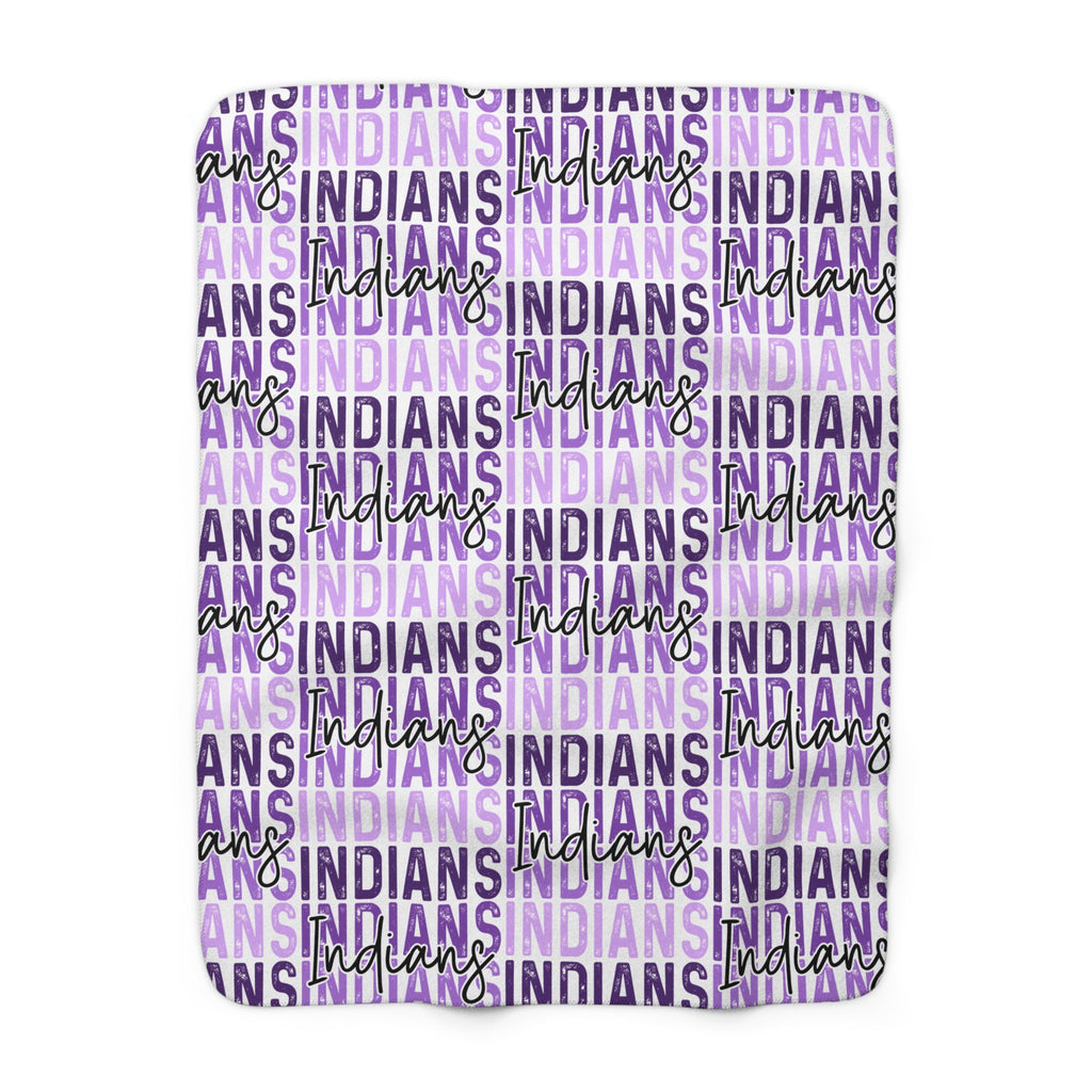 Indians Script Pattern Sherpa Fleece Blanket