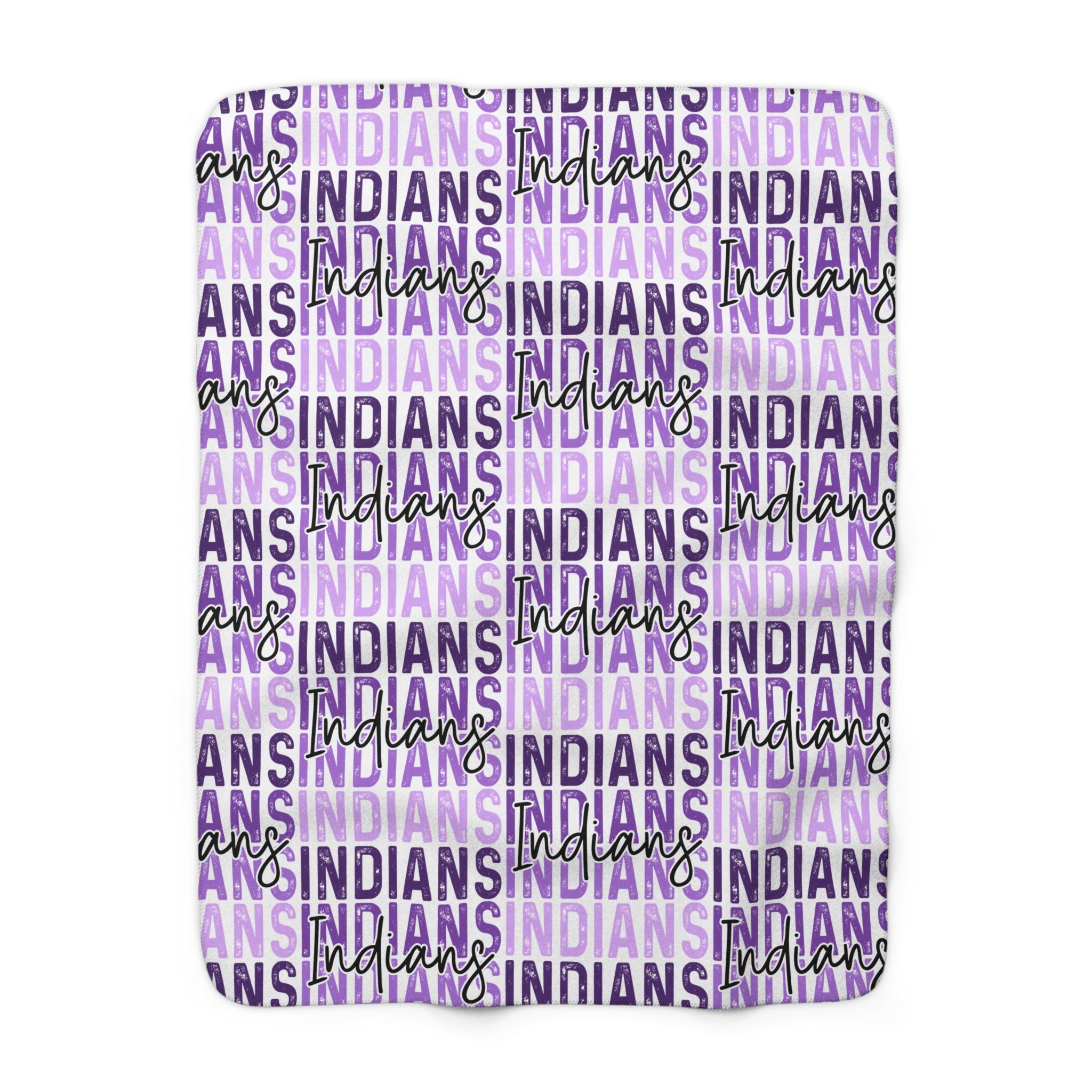 Indians Script Pattern Sherpa Fleece Blanket