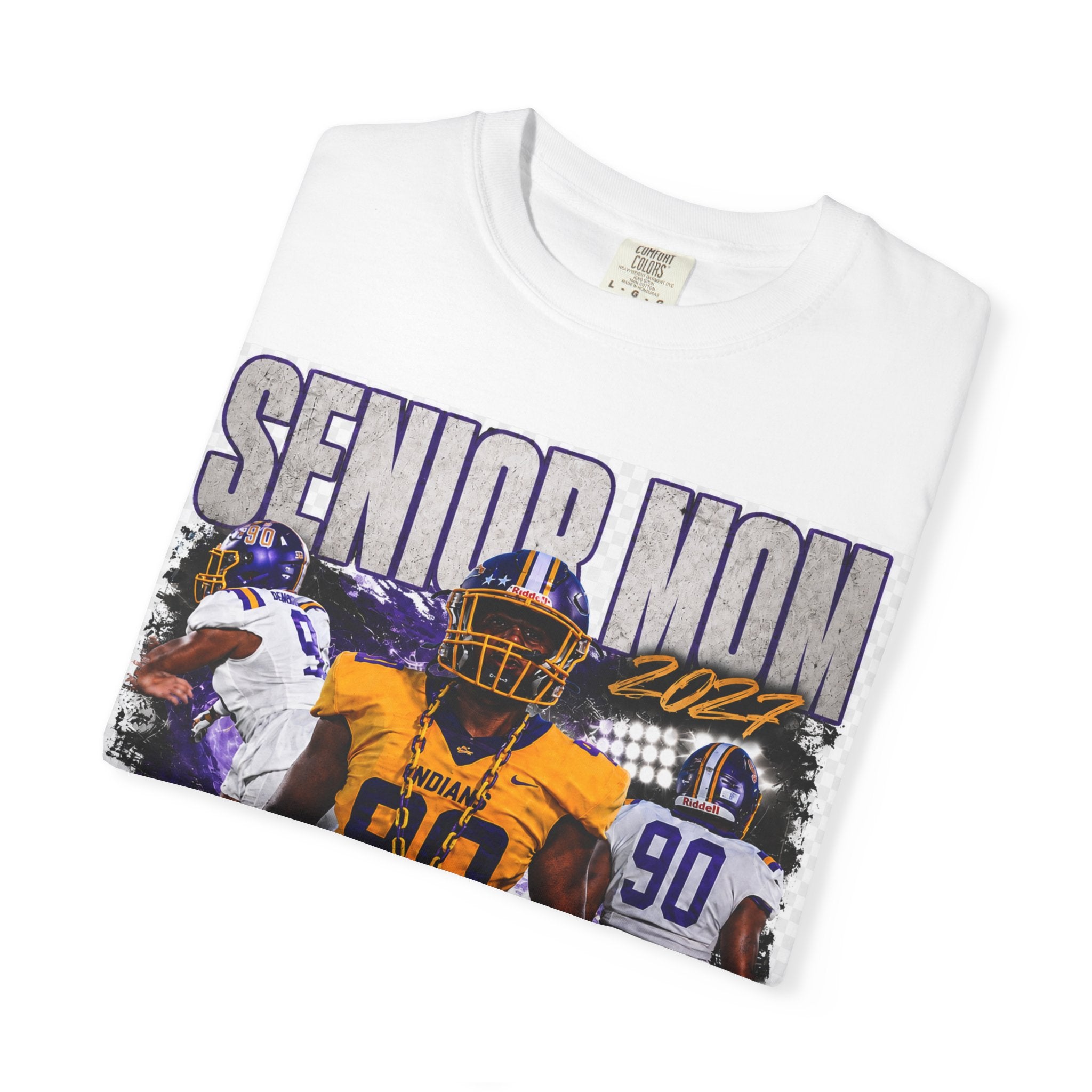 Senior Mom Football T‑Shirt — "Dezmond #90" Indians Senior