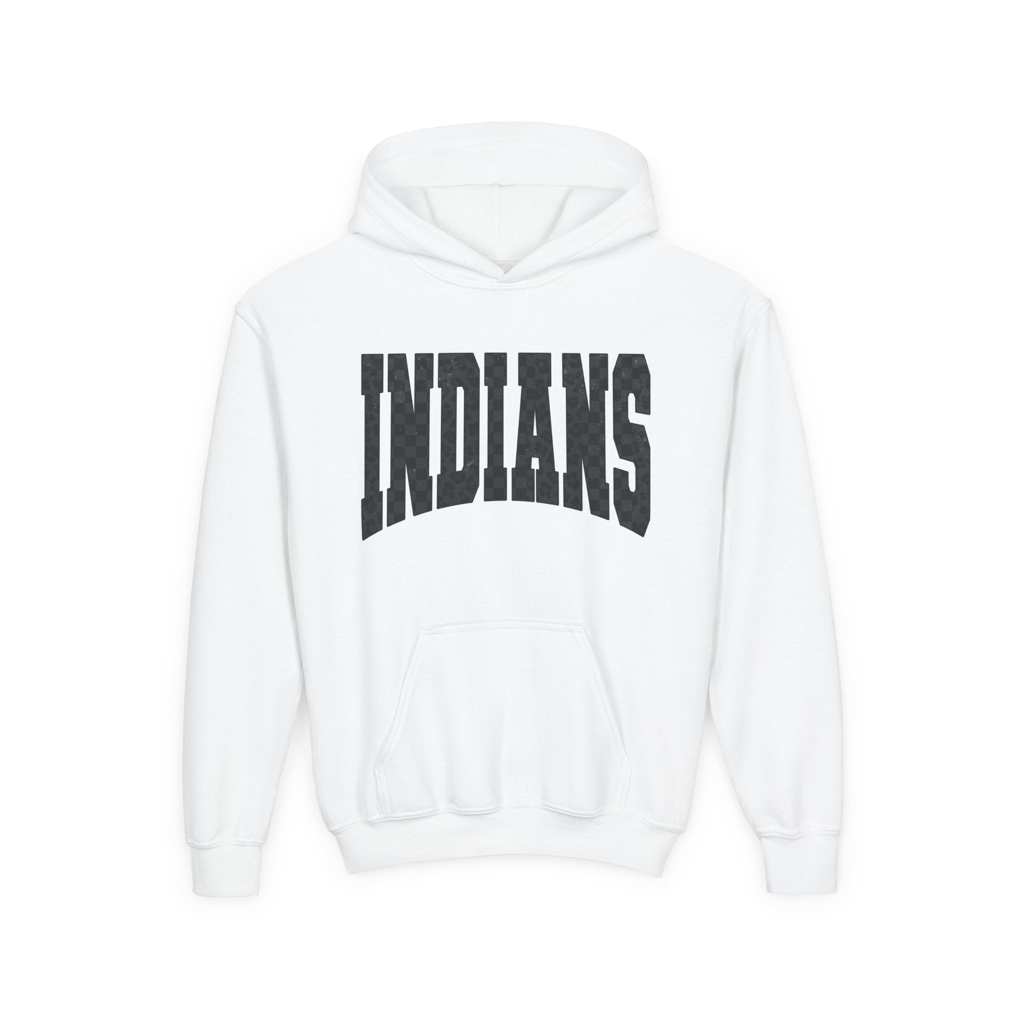 Youth Hoodie - 'INDIANS' Varsity Style Pullover
