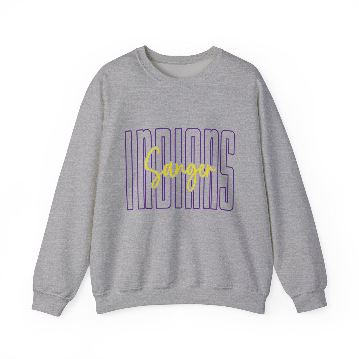 Indiana Sangor Crewneck Sweatshirt — Retro Block Letter Graphic
