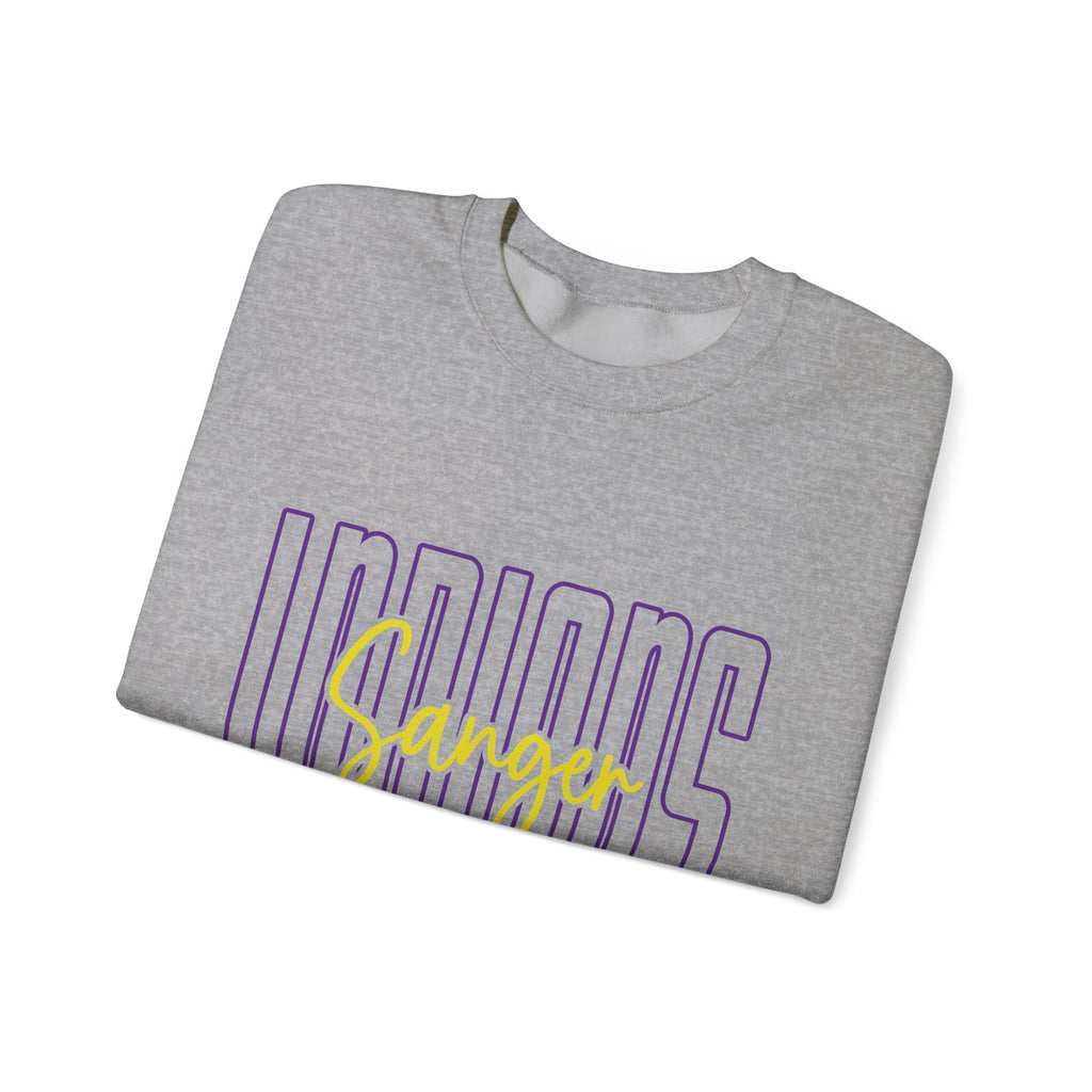 Indiana Sangor Crewneck Sweatshirt — Retro Block Letter Graphic
