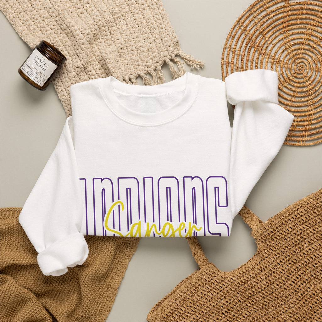 Indiana Sangor Crewneck Sweatshirt — Retro Block Letter Graphic