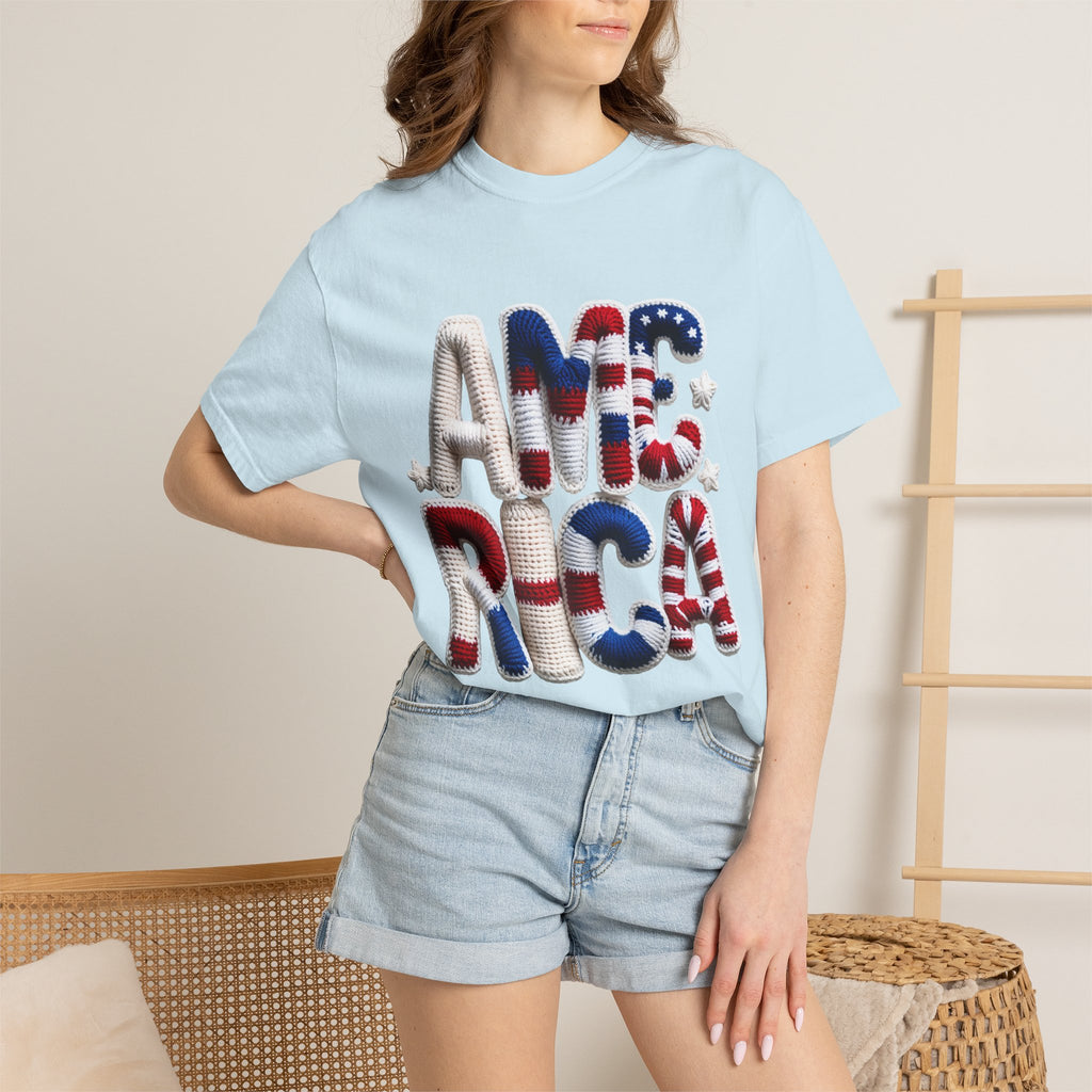 America Puffy Flag Graphic T-Shirt