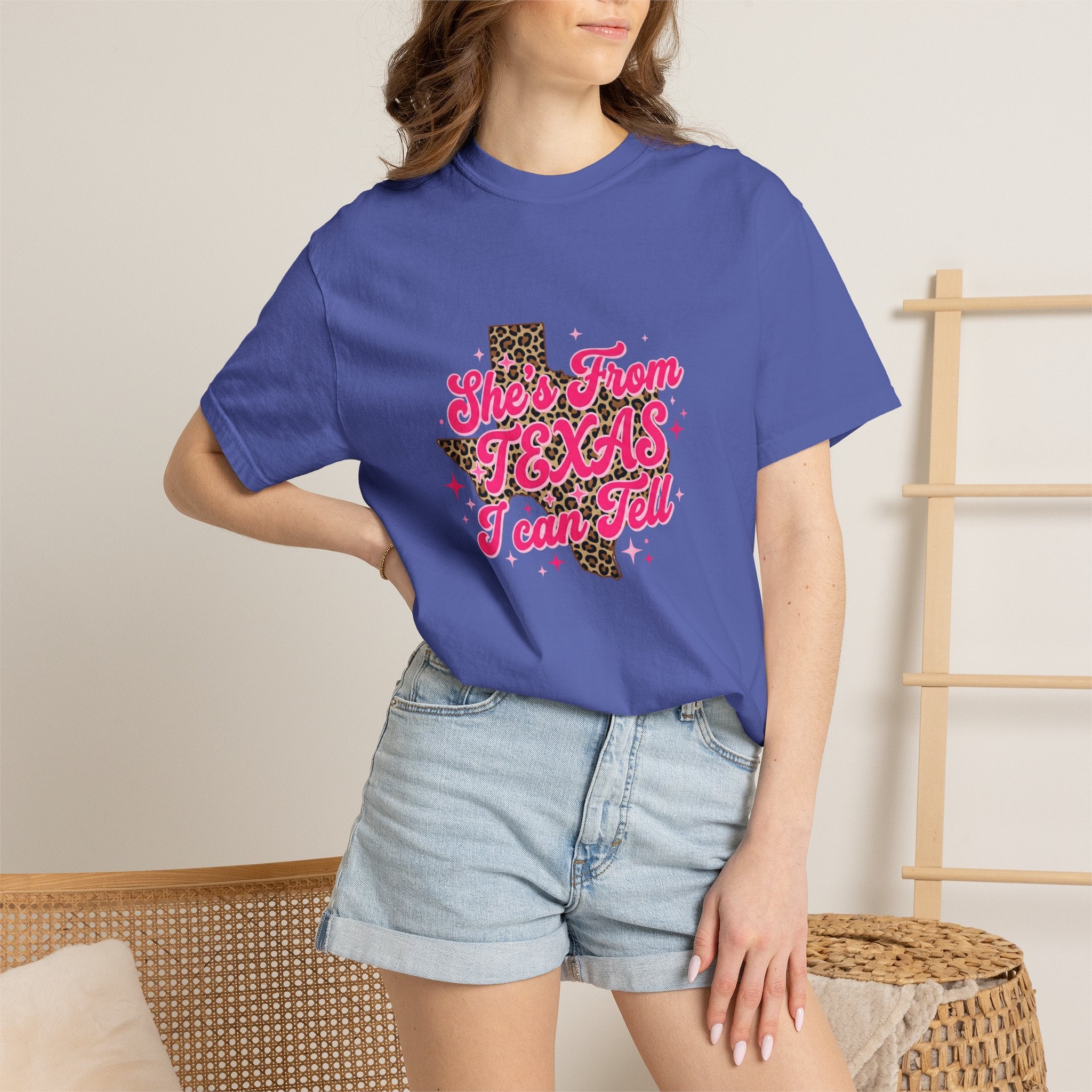She's From Texas I Can Tell Leopard State Tee