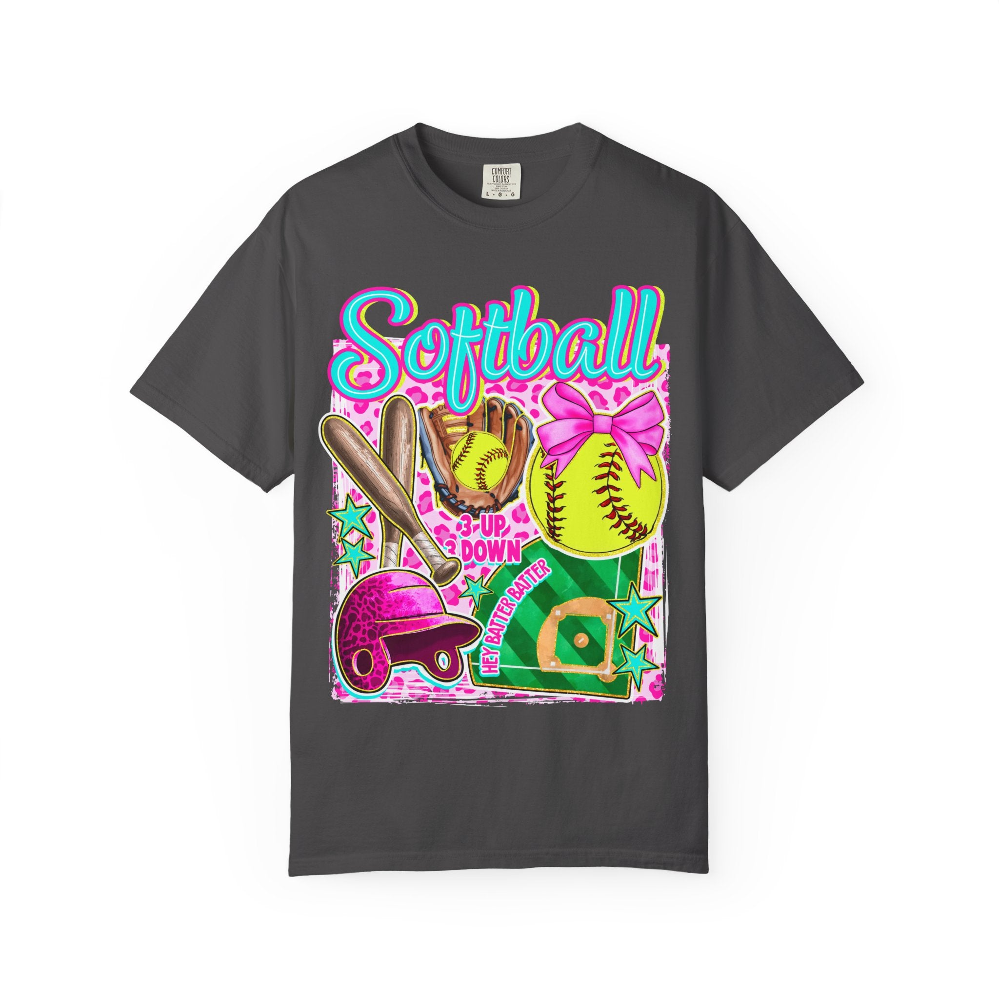 Neon Softball Design Graphic T-Shirt