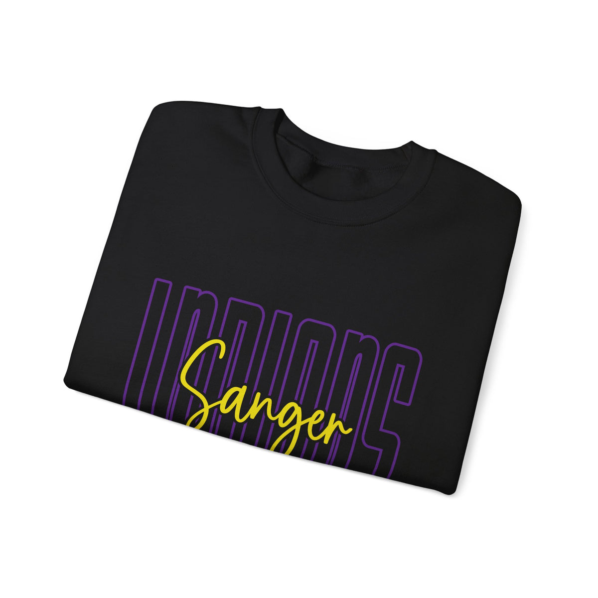 Indiana Sangor Crewneck Sweatshirt — Retro Block Letter Graphic