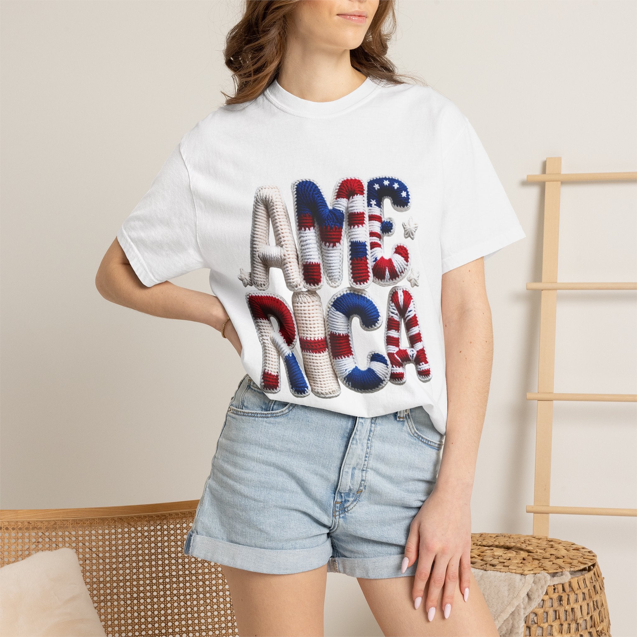 America Puffy Flag Graphic T-Shirt