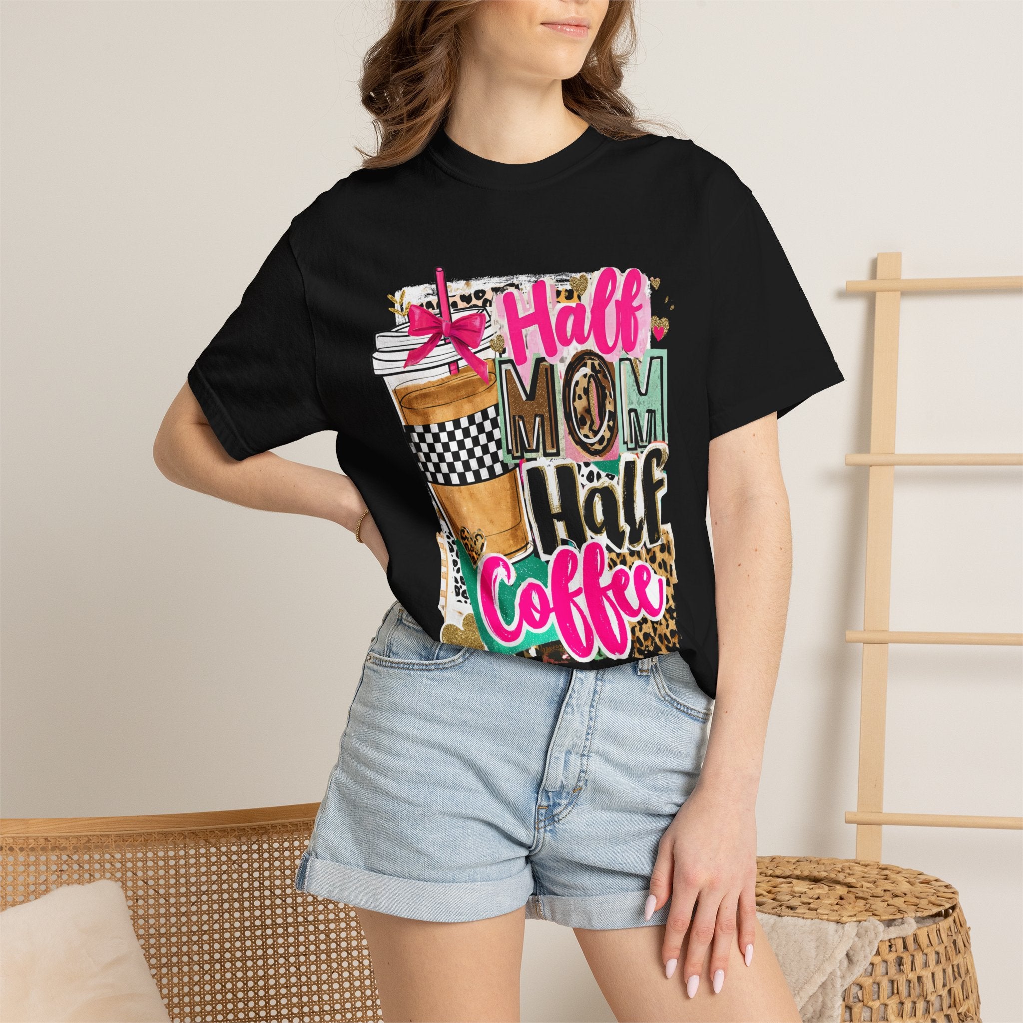 Half Mom Half Coffee T-Shirt