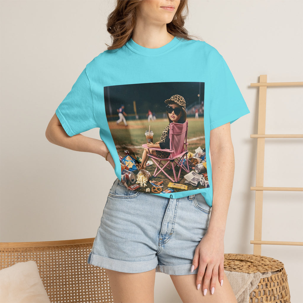 I Live Here Now at Baseball Field Graphic T-shirt