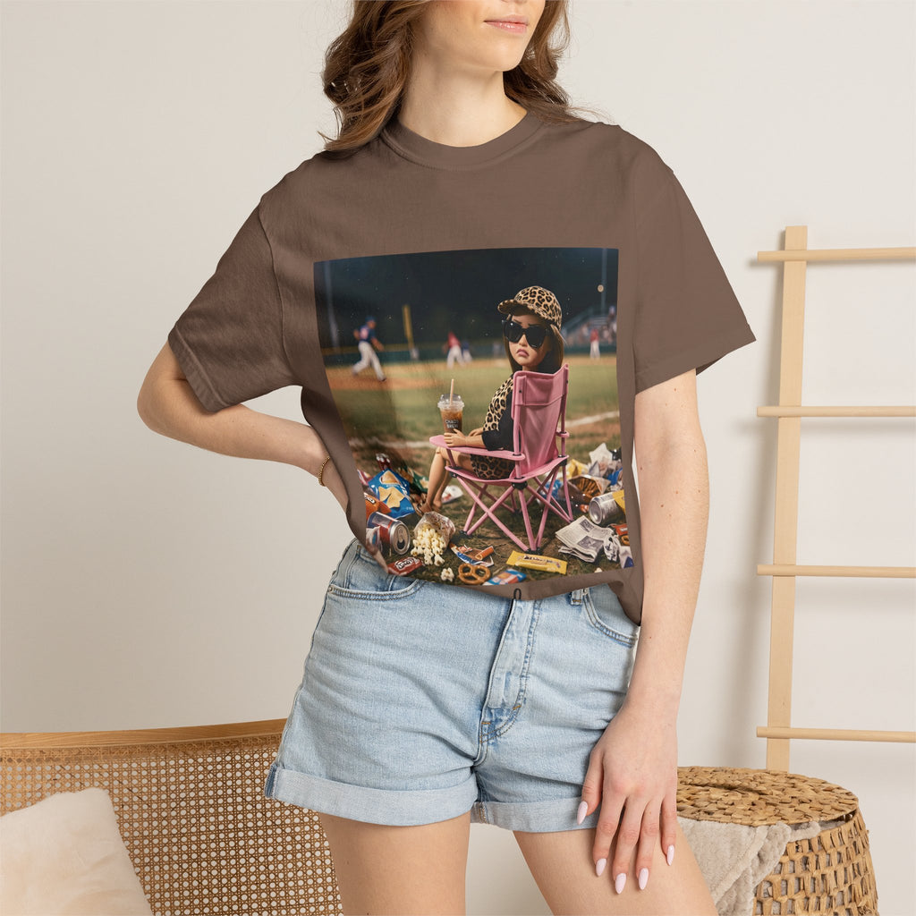 I Live Here Now at Baseball Field Graphic T-shirt