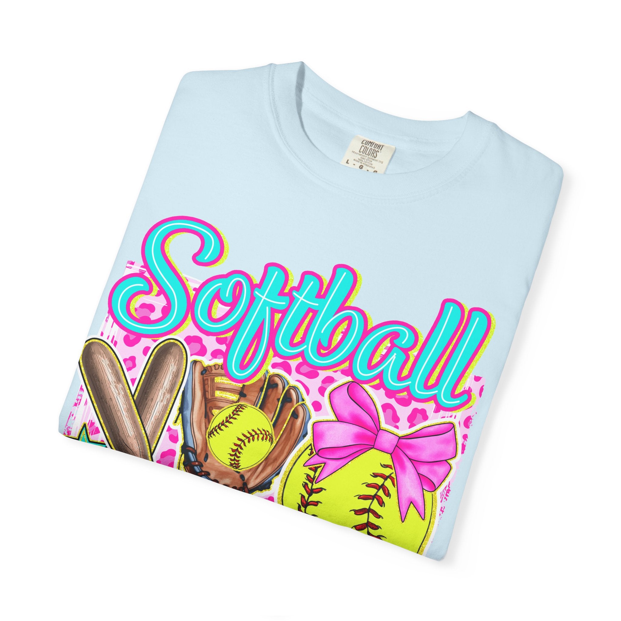 Neon Softball Design Graphic T-Shirt
