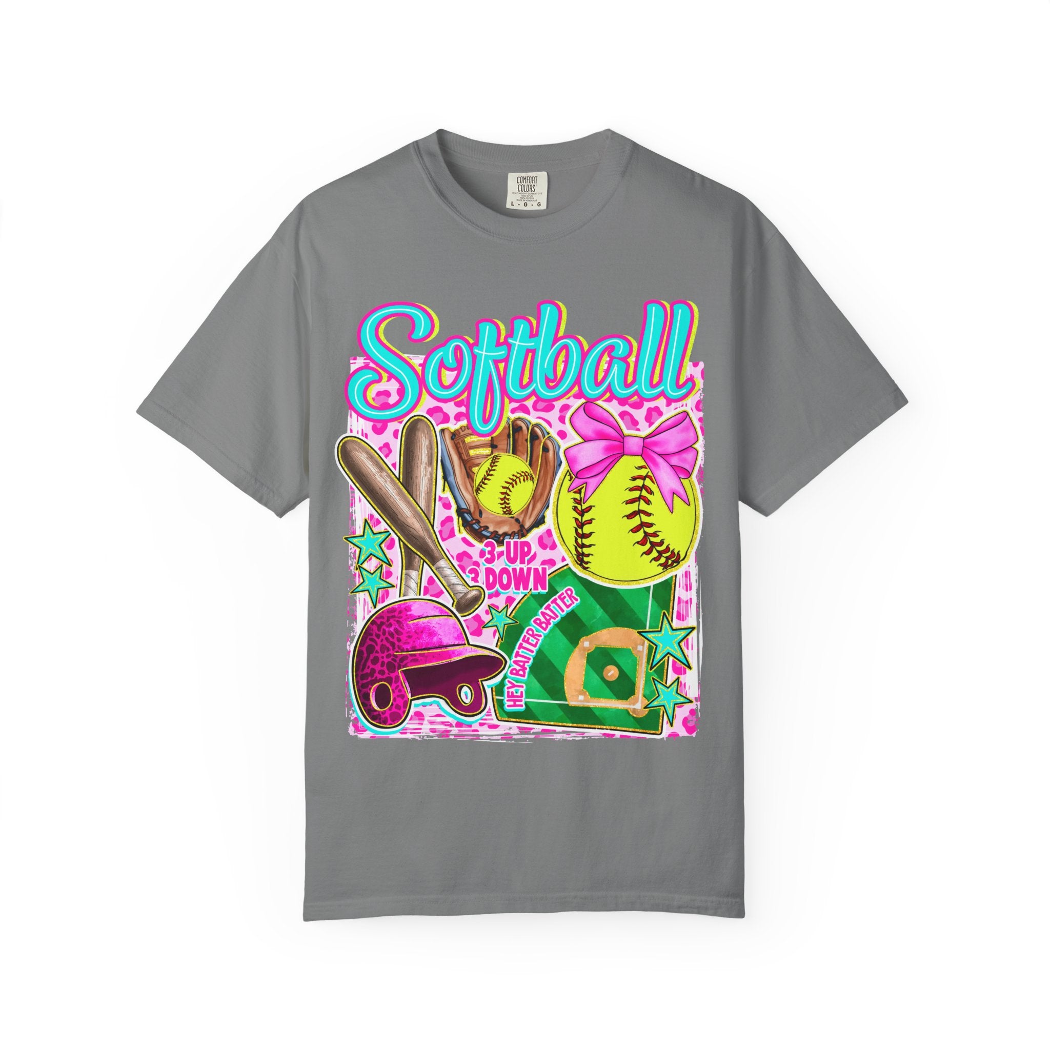 Neon Softball Design Graphic T-Shirt