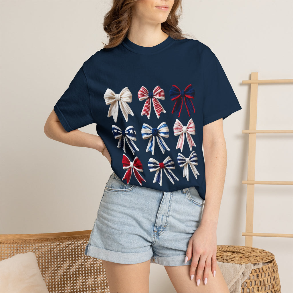 Bow Grid Graphic T-Shirt