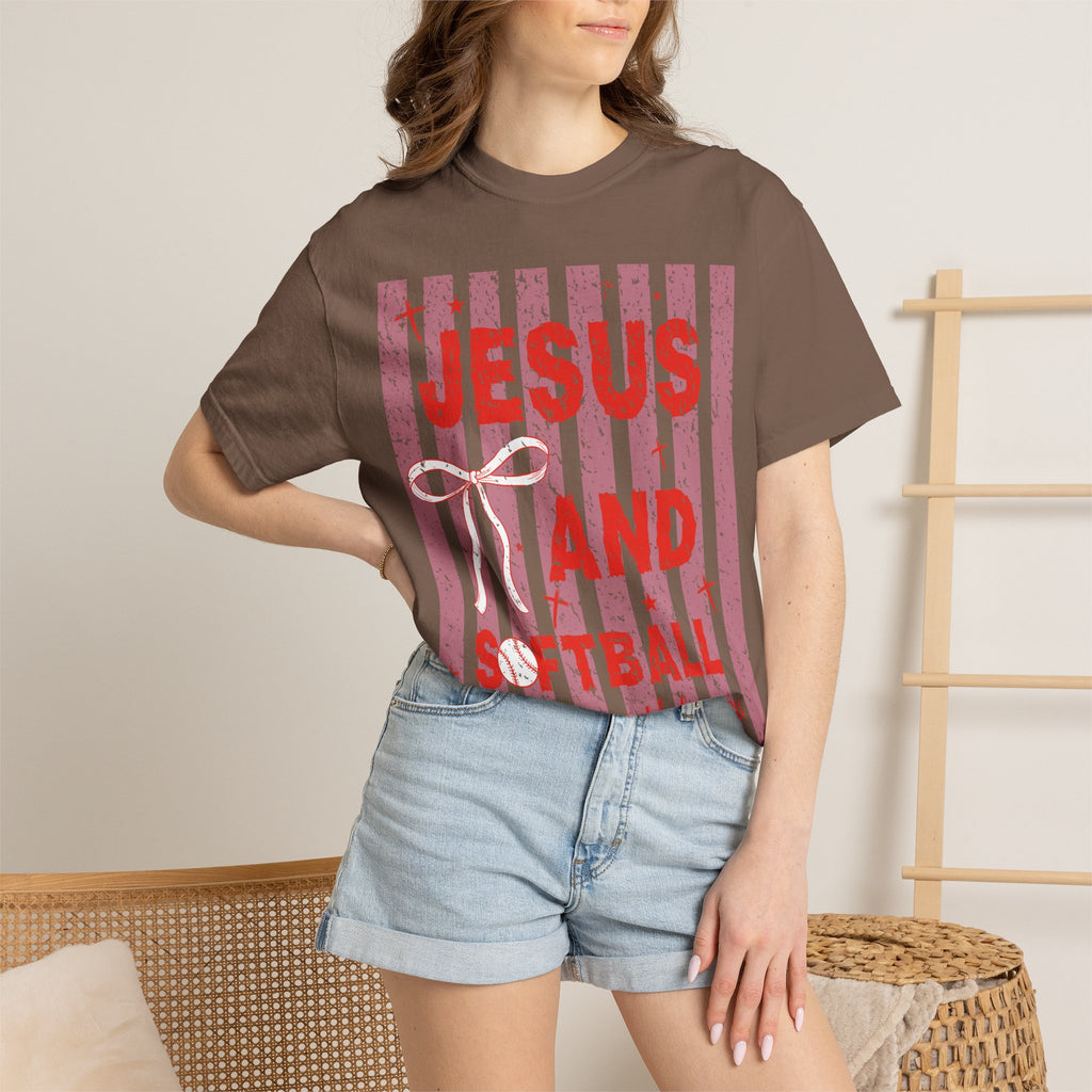 Jesus and Softball Graphic T-shirt