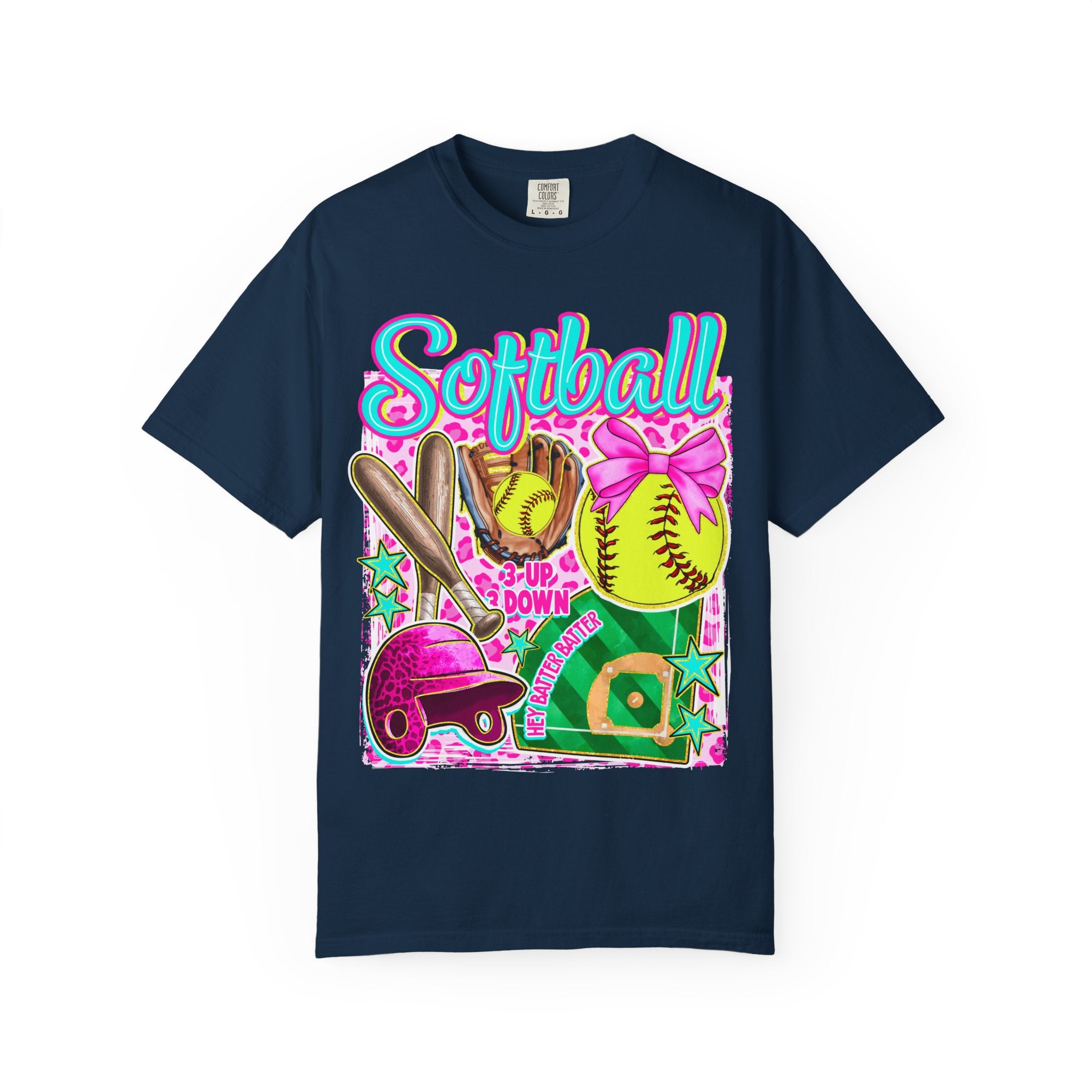 Neon Softball Design Graphic T-Shirt