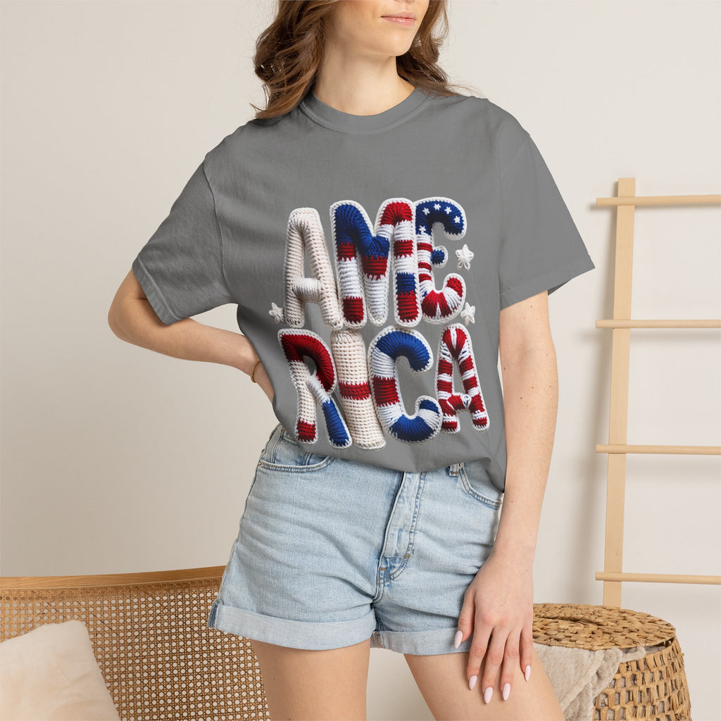America Puffy Flag Graphic T-Shirt