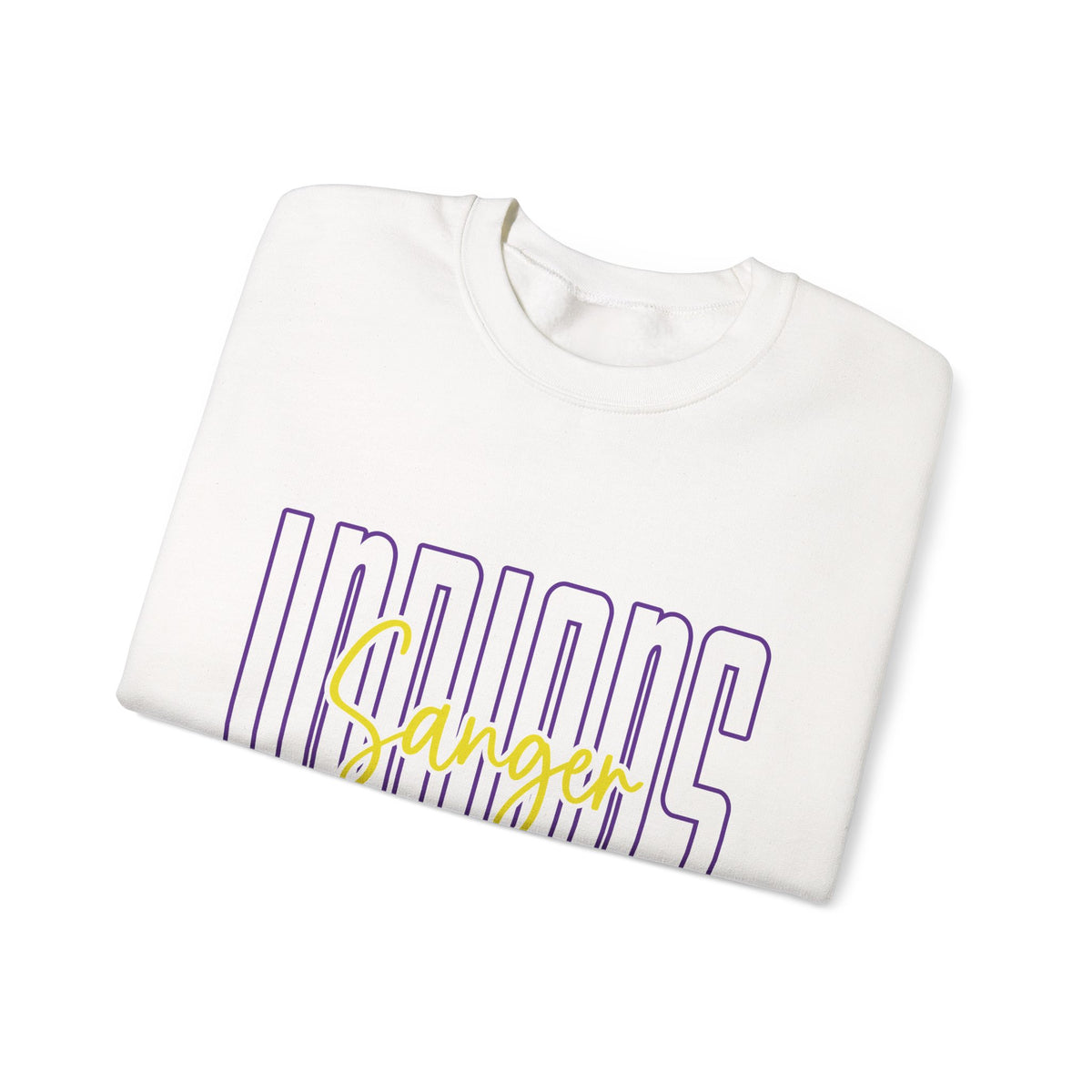 Indiana Sangor Crewneck Sweatshirt — Retro Block Letter Graphic