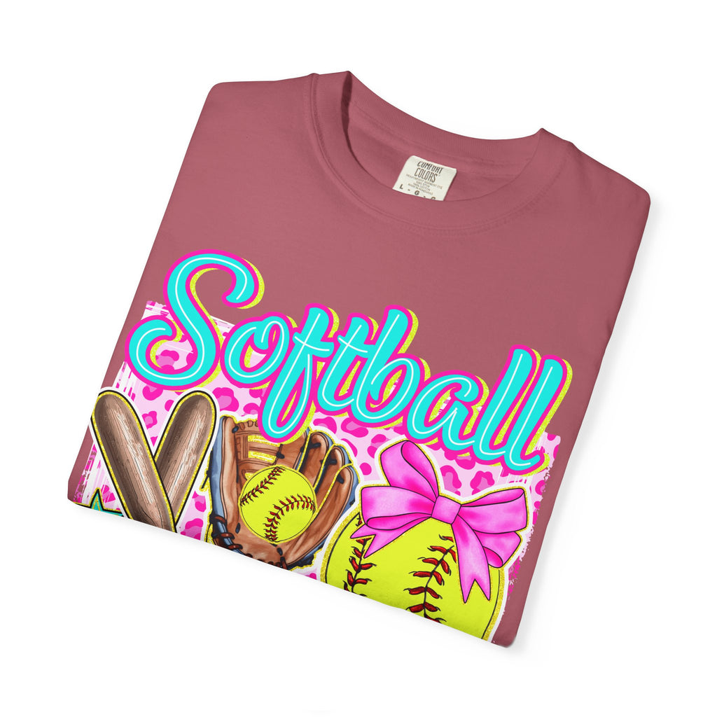 Neon Softball Design Graphic T-Shirt