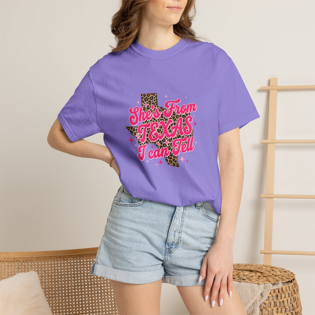 She's From Texas I Can Tell Leopard State Tee