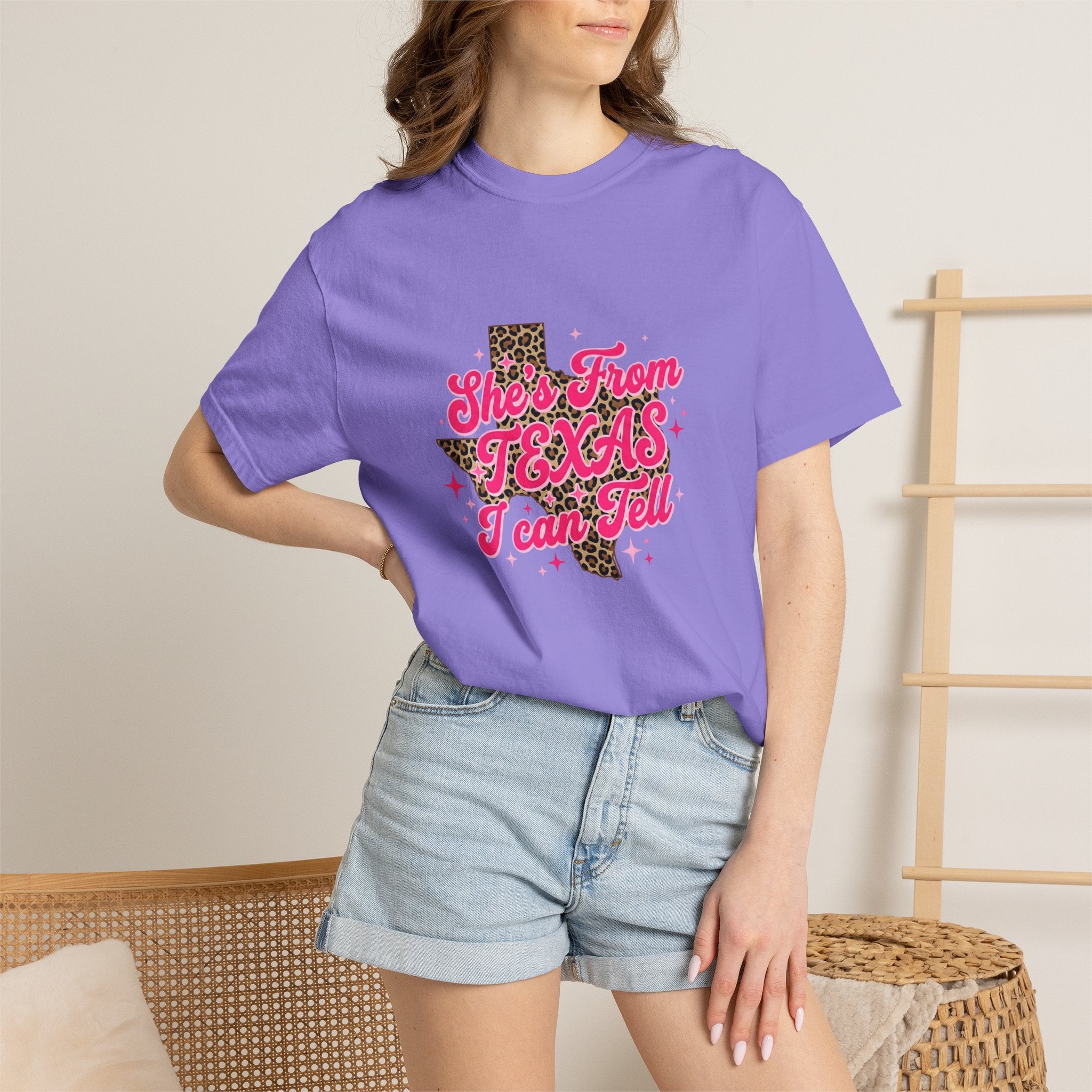 She's From Texas I Can Tell Leopard State Tee