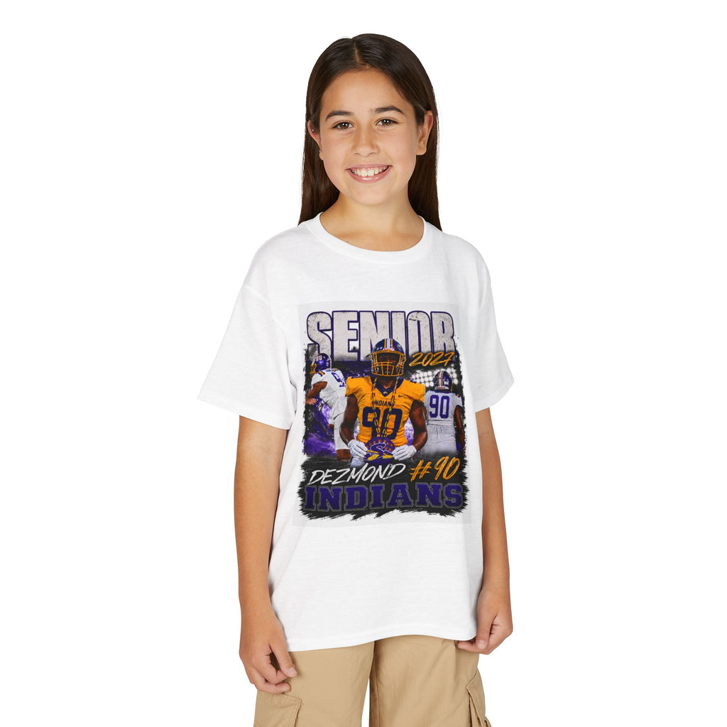 Youth Football Senior Year T‑Shirt – "Dezmond #90" Indians Team Tee
