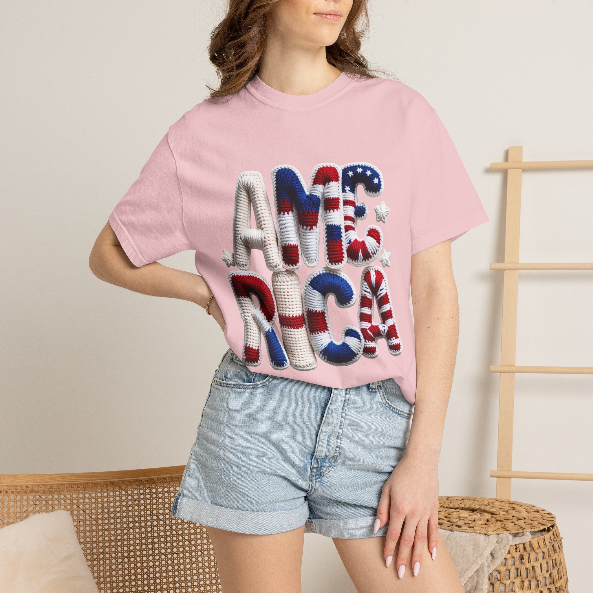 America Puffy Flag Graphic T-Shirt